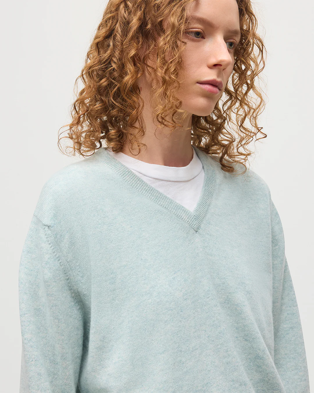 Lunan Light Green Classic V Neck Jumper - Image 6