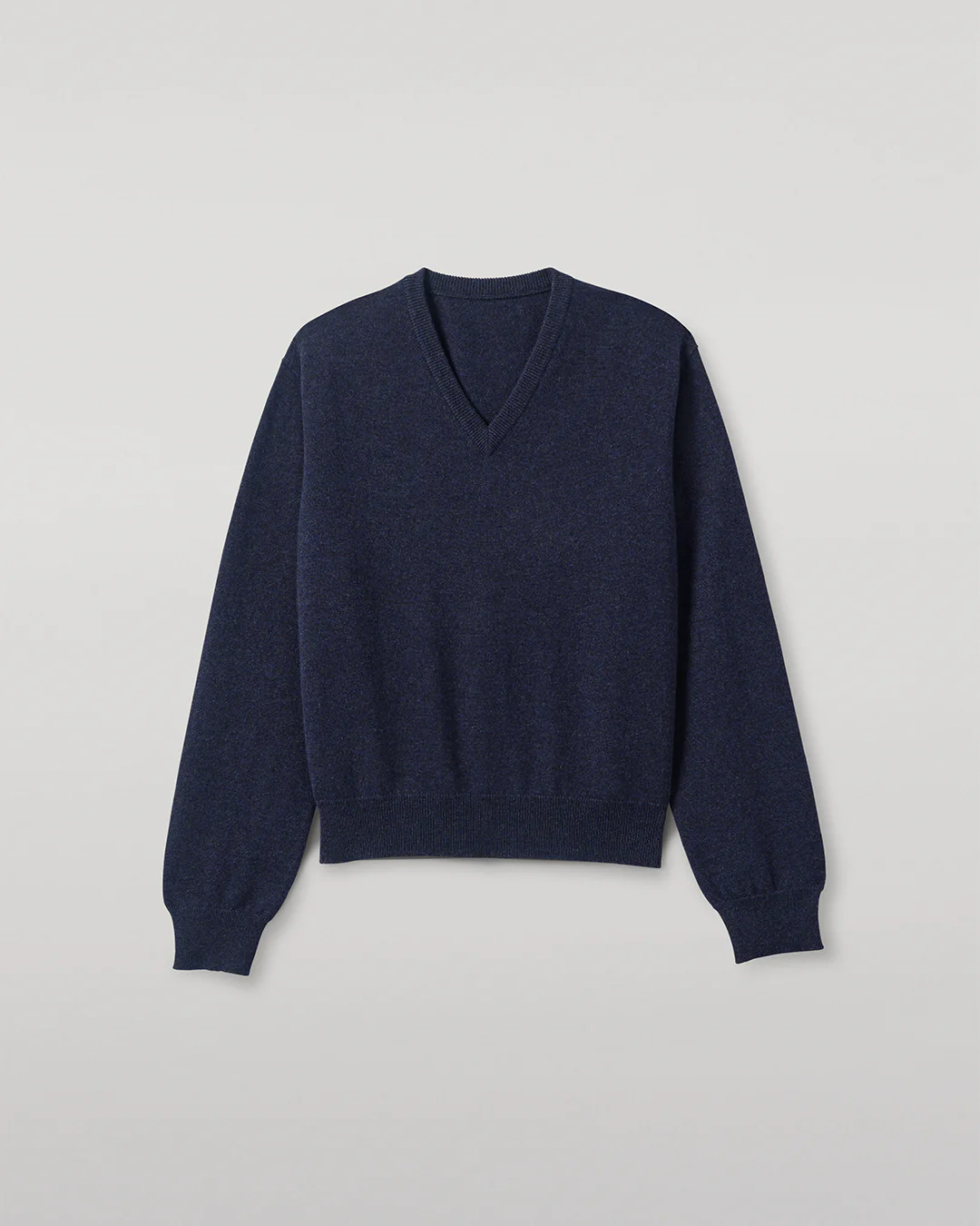 Lunan Navy Classic Cashmere V Neck Jumper - Image 2