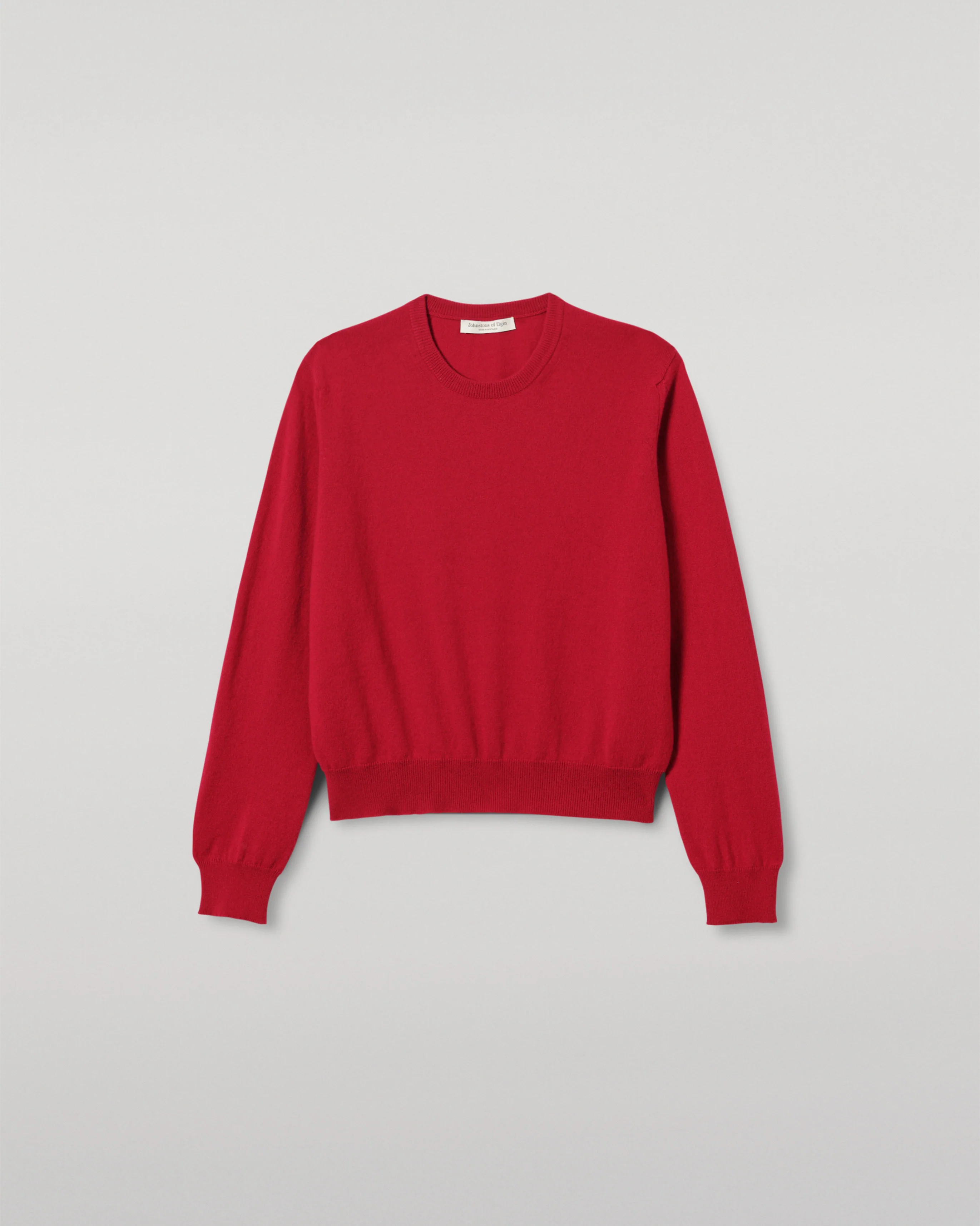 Lunan Classic Red Cashmere Crew Jumper - Image 2