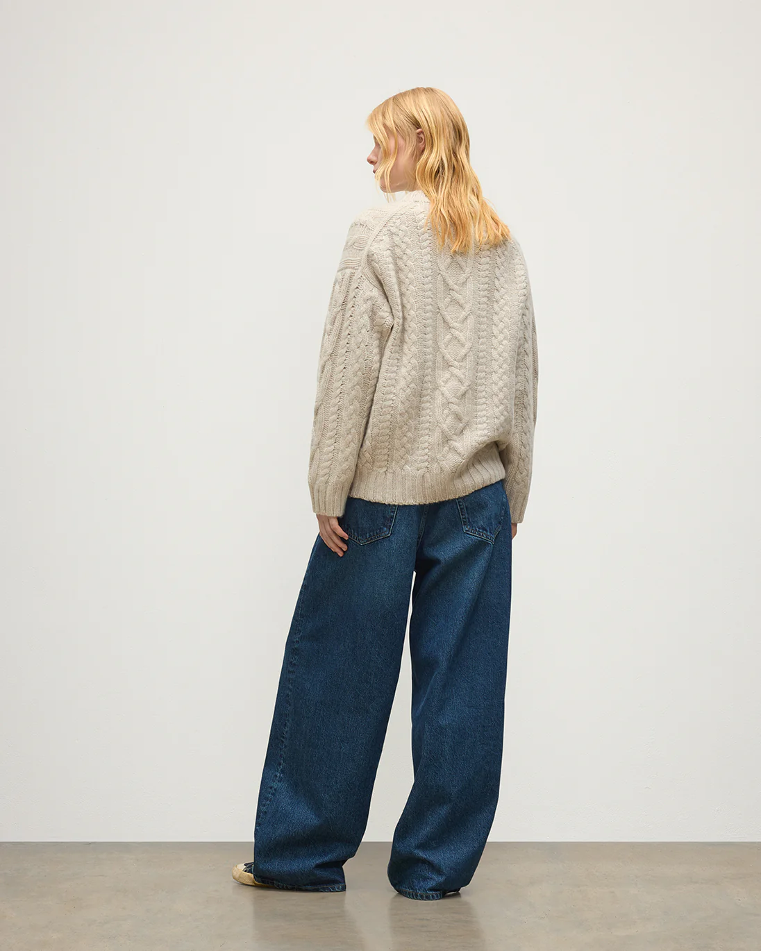 Mabel Natural Aran Cable Jumper - Image 5
