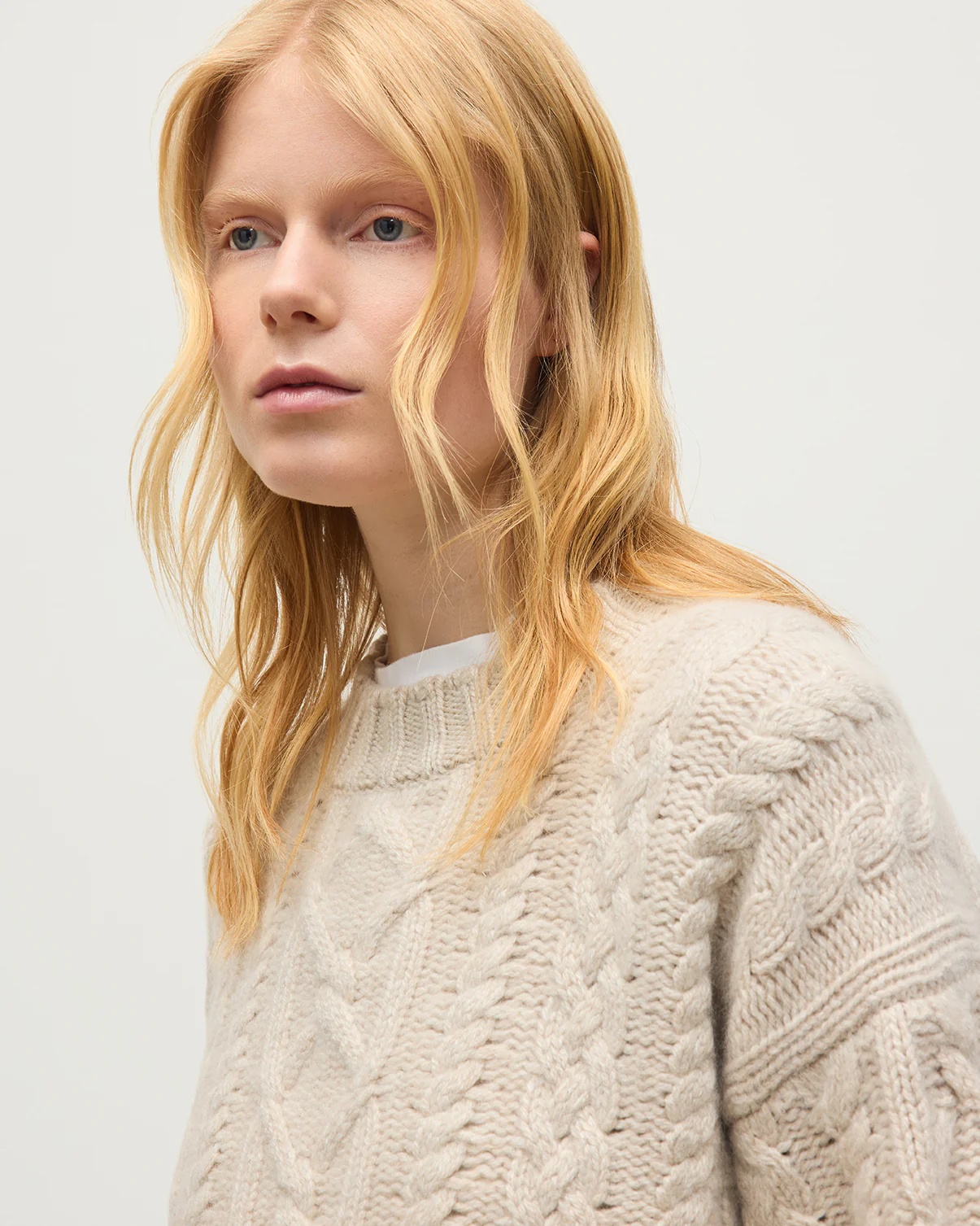 Mabel Natural Aran Cable Jumper - Image 7