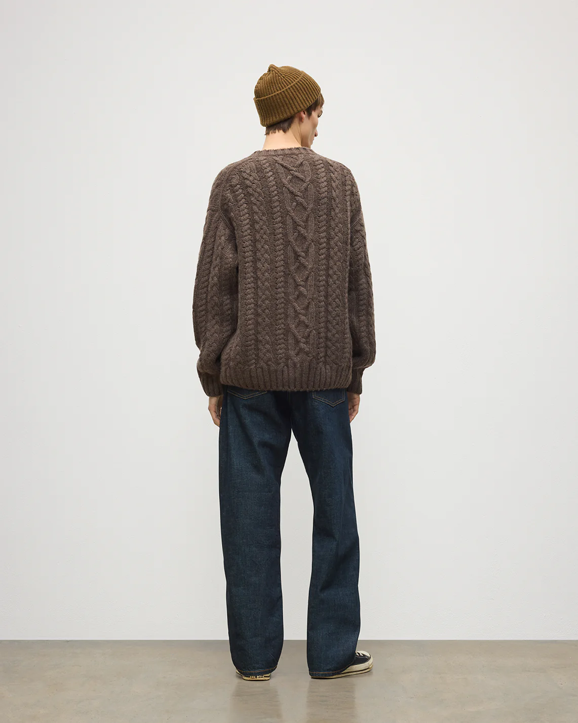 MacDonald Brown Aran Cable Cashmere Jumper - Image 4
