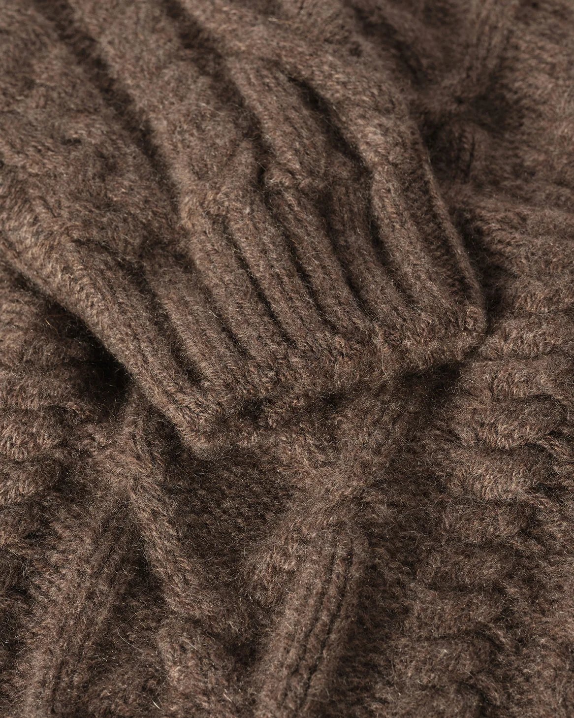 MacDonald Brown Aran Cable Cashmere Jumper - Image 7