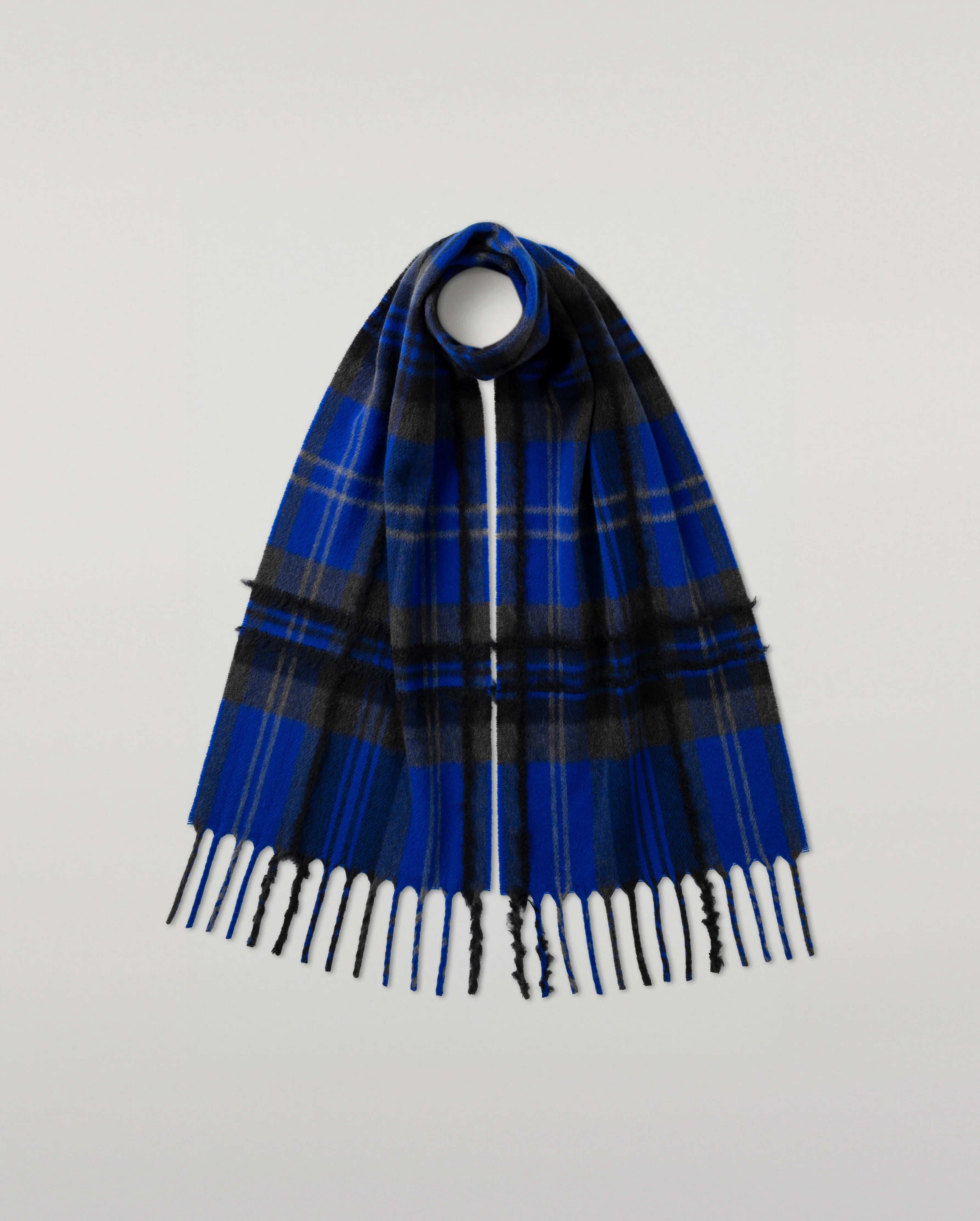 Mach Blue Tartan Cashmere Scarf