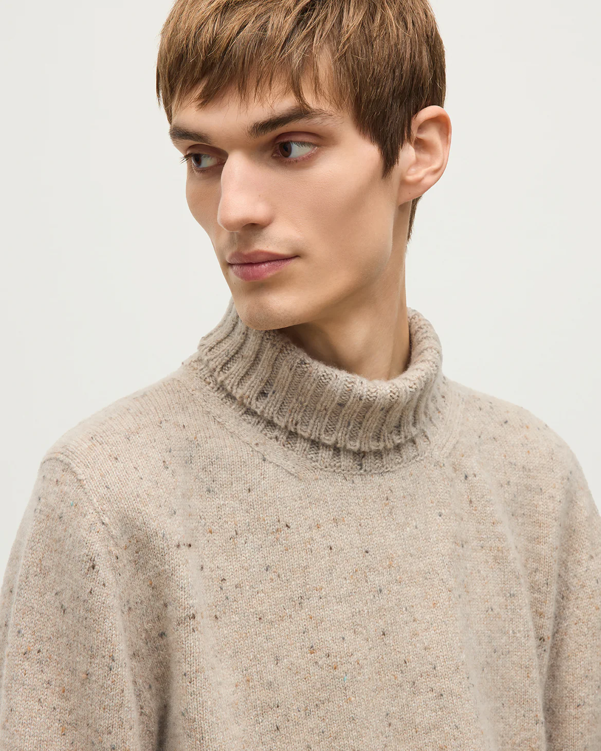 MacKintosh Roll Neck Natural Donegal Cashmere Jumper - Image 6