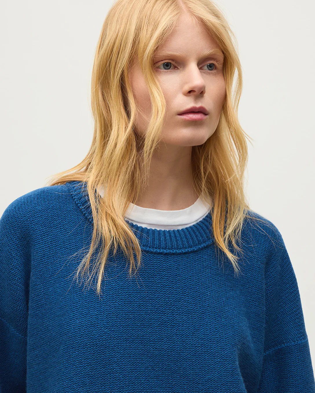 Maggie Reverse Stitch Blue Cashmere Jumper - Image 6