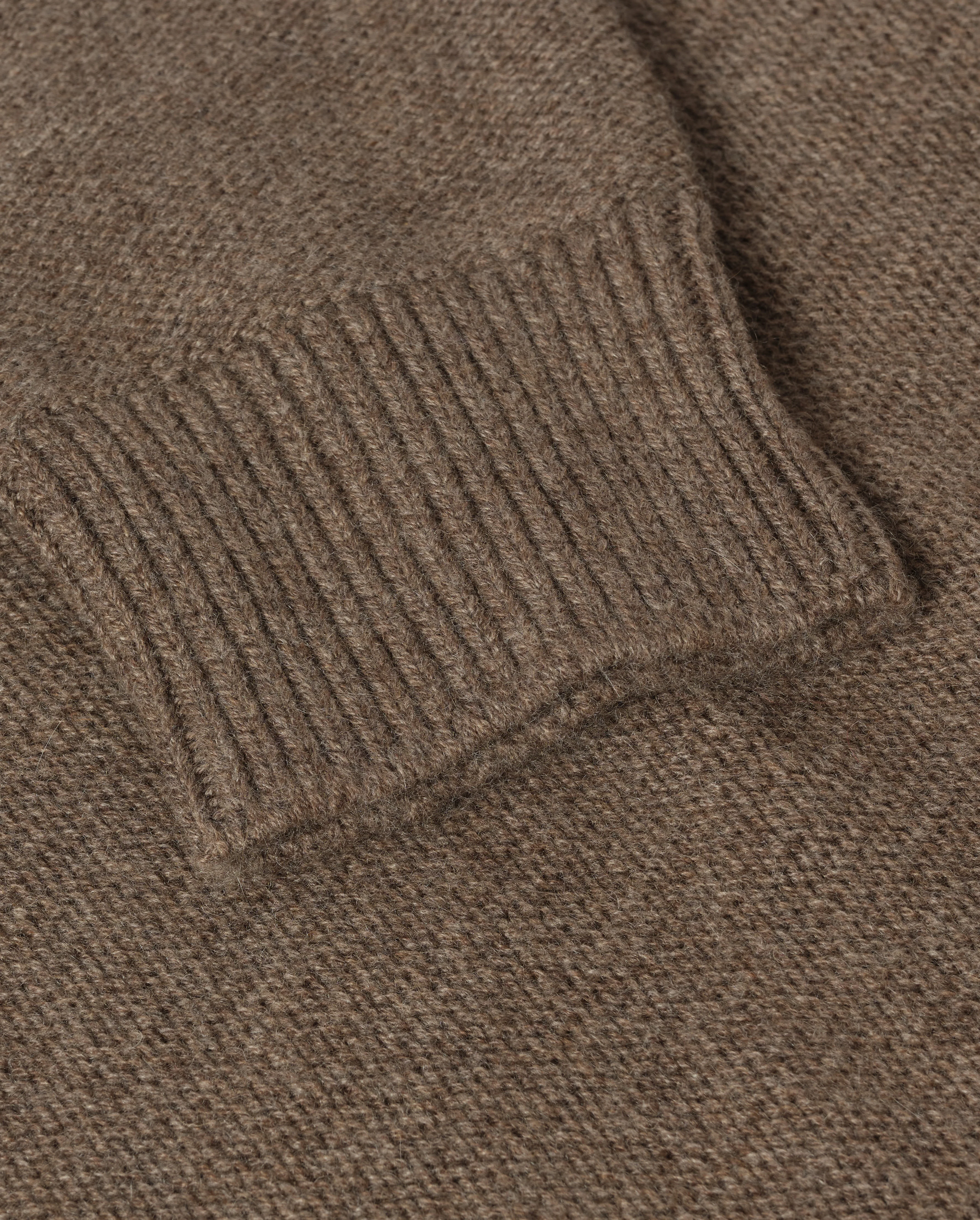 Maggie Reverse Stitch Roll Neck Brown Cashmere Jumper - Image 7