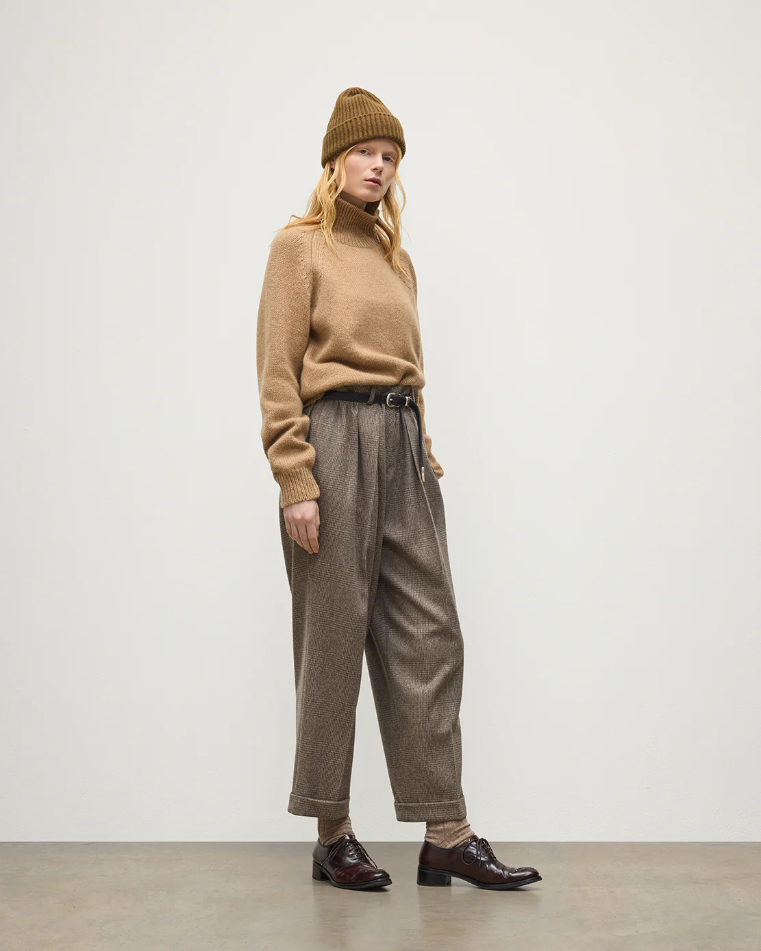 Mellis Camel Marble Cashmere & Cotton Jumper - Image 3