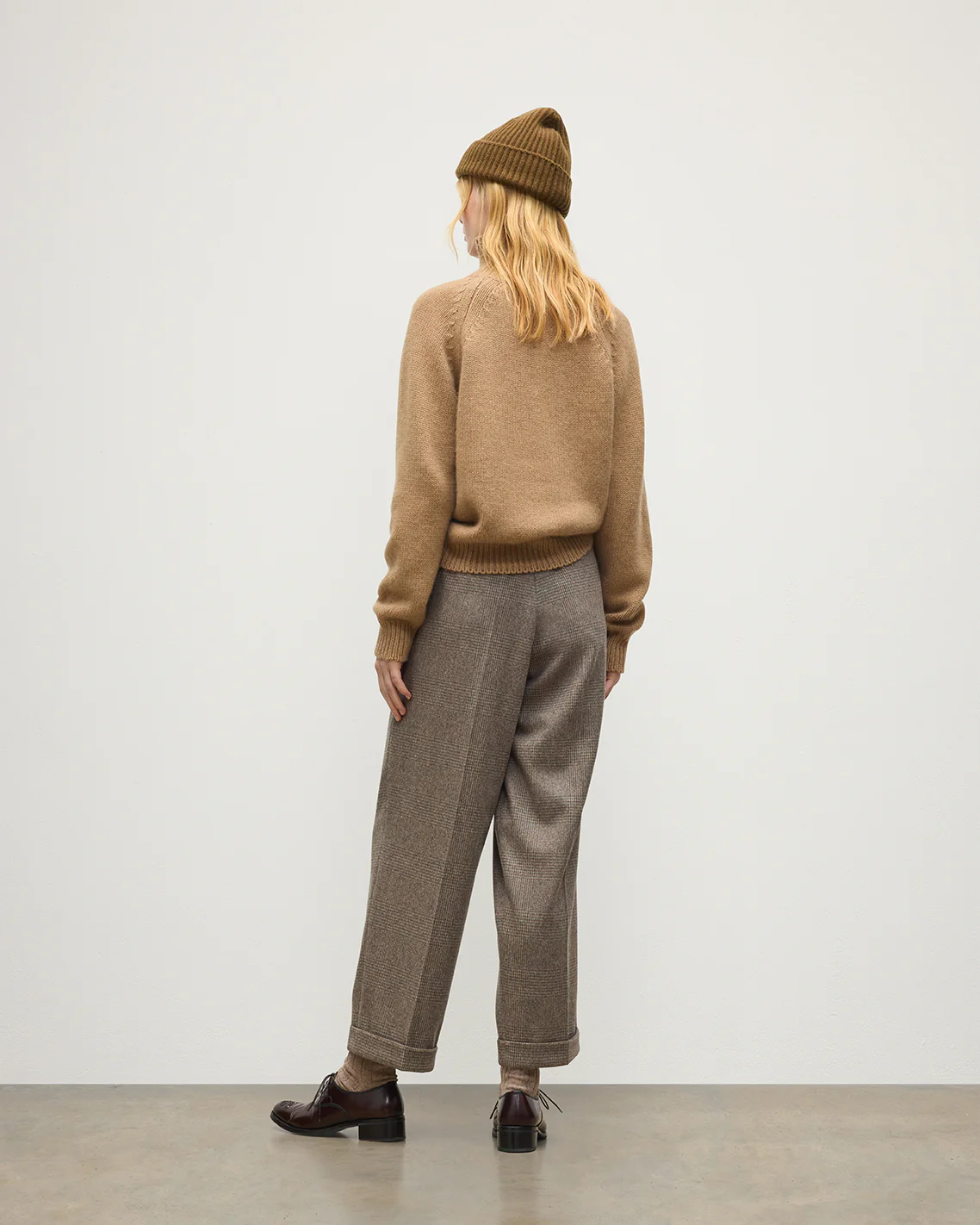 Mellis Camel Marble Cashmere & Cotton Jumper - Image 4