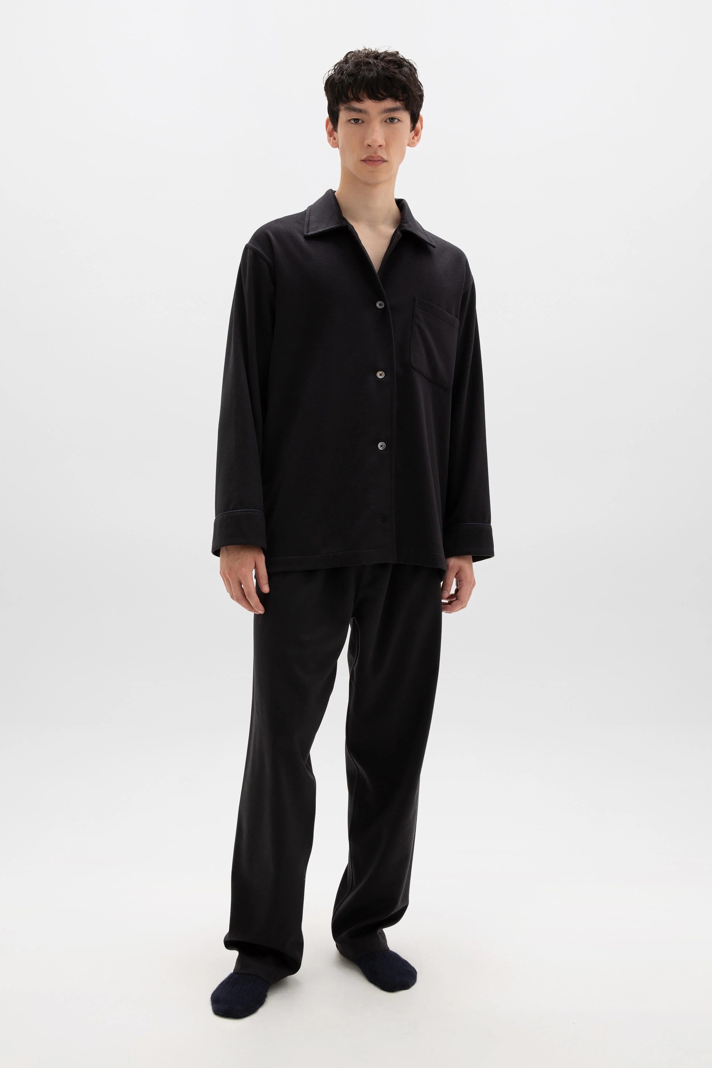 Navy Cashmere Pyjama Lounge Set