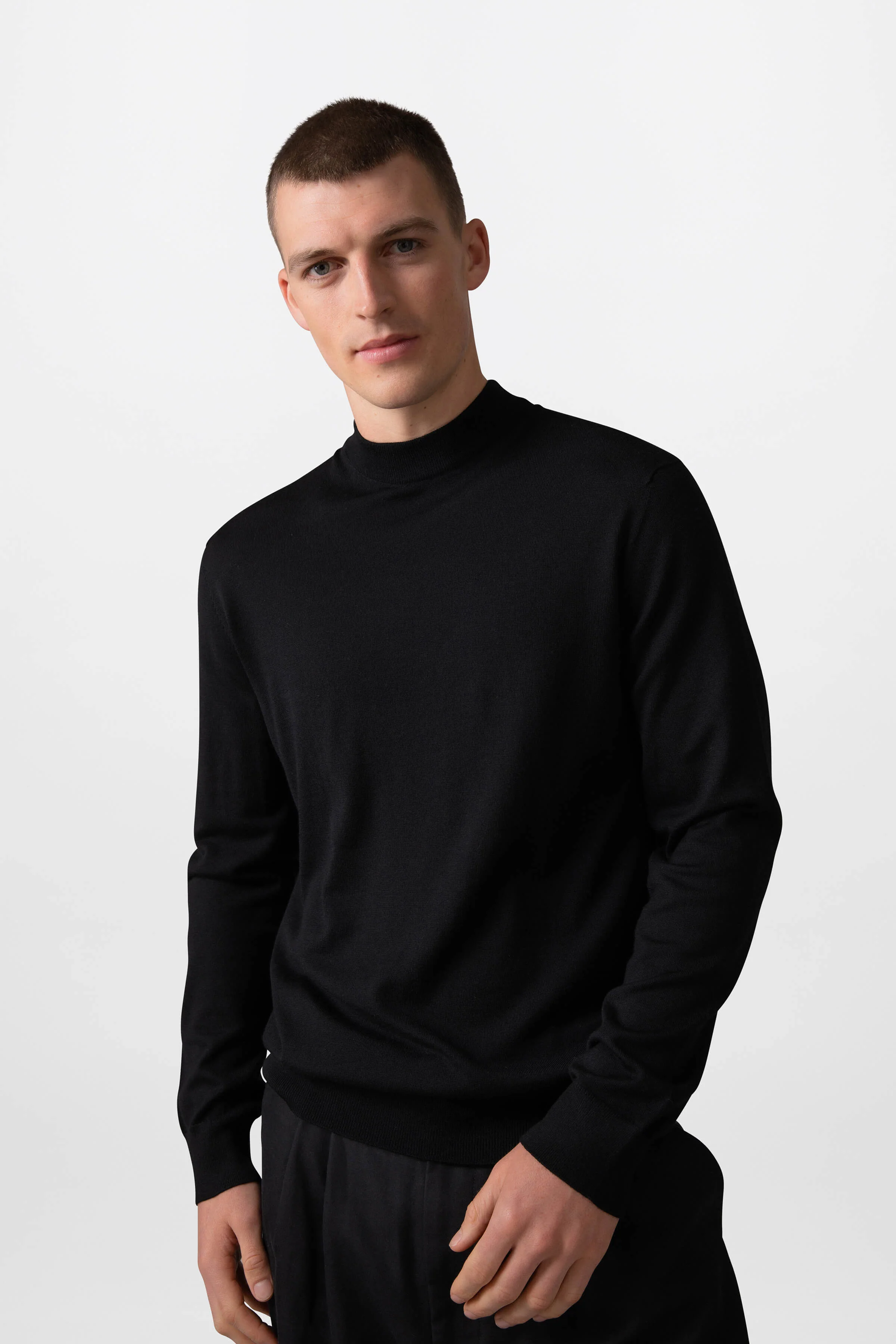 Merino Mock Turtle Neck Jumper - Image 3