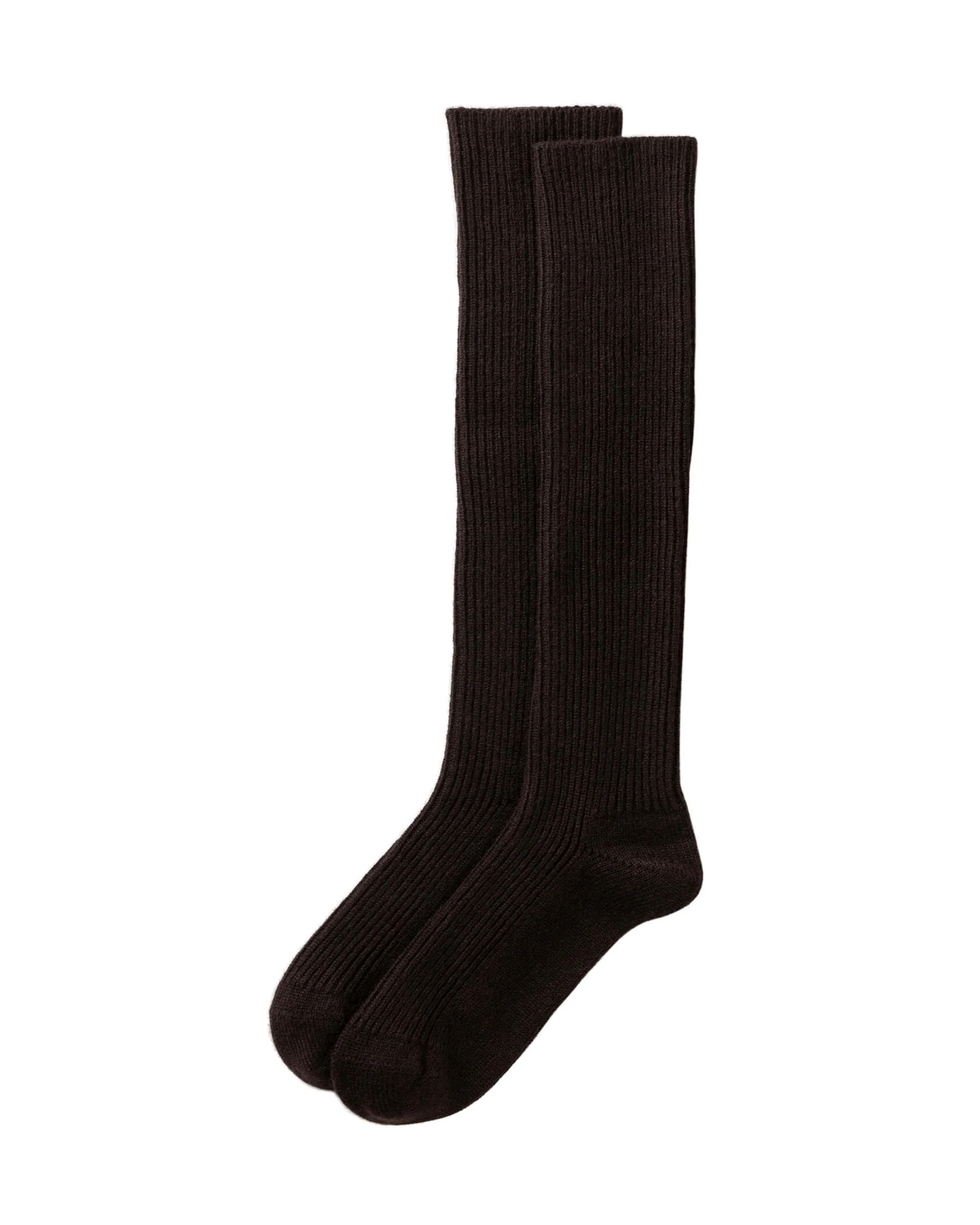 Cashmere Knee High Dark Brown Socks