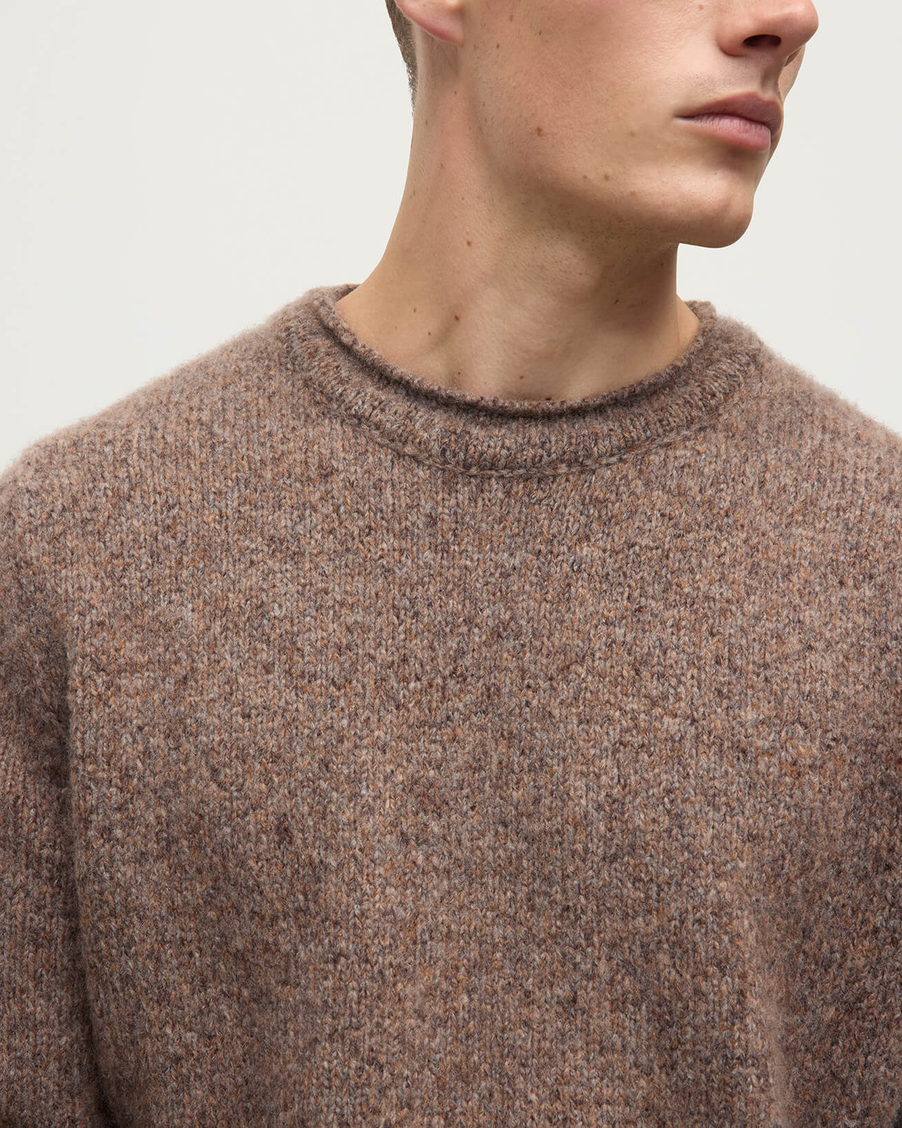 Brushed Cashmere Silk Brown Jumper - Image 5