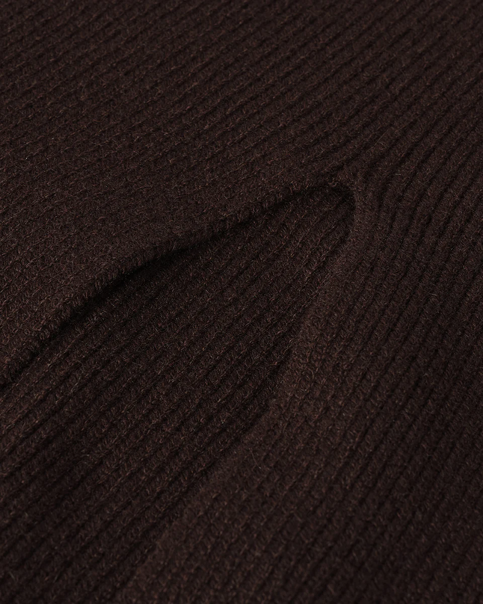 Cashmere Dark Brown Midi Skirt - Image 5