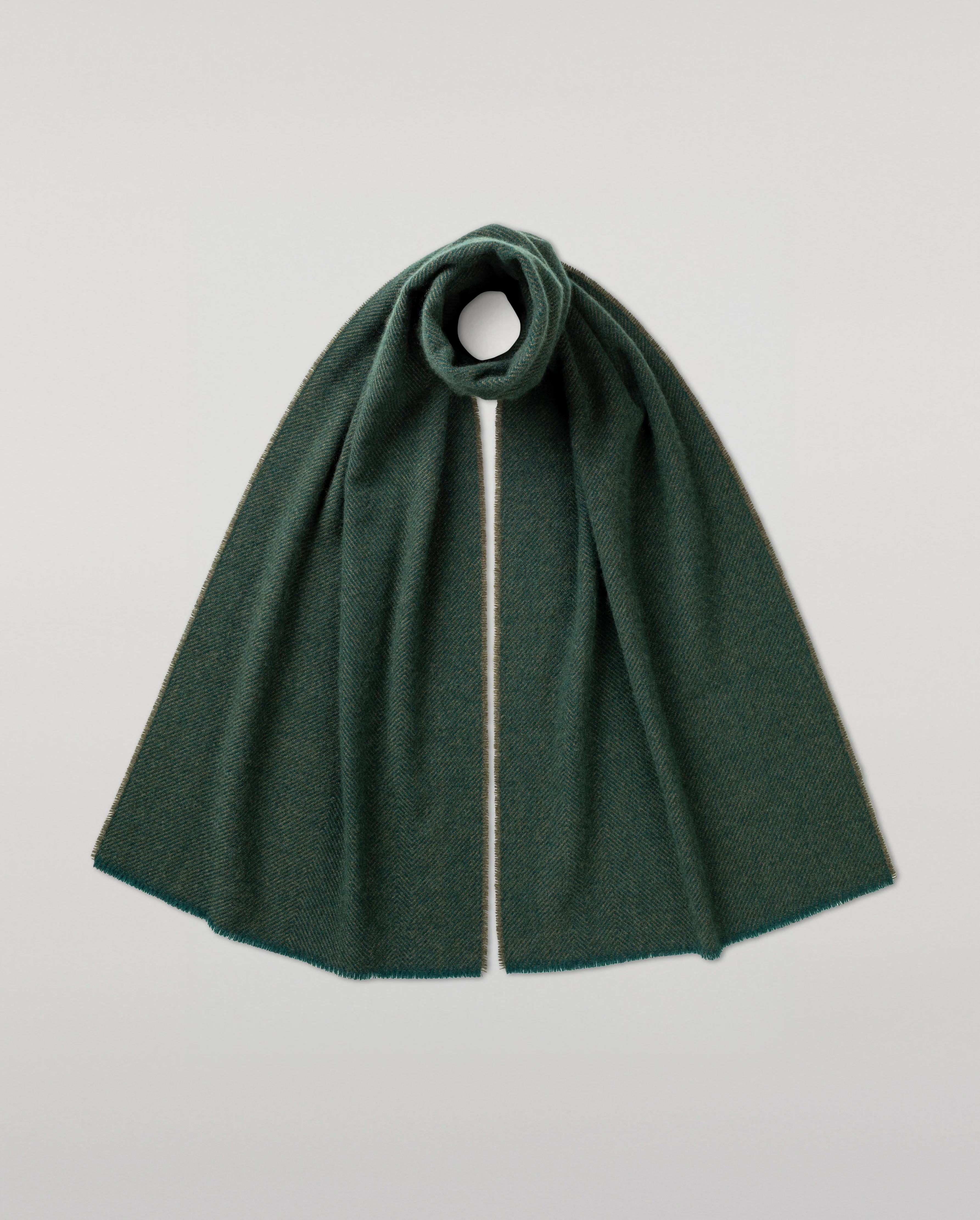 Mountain Twill Green Cashmere Scarf
