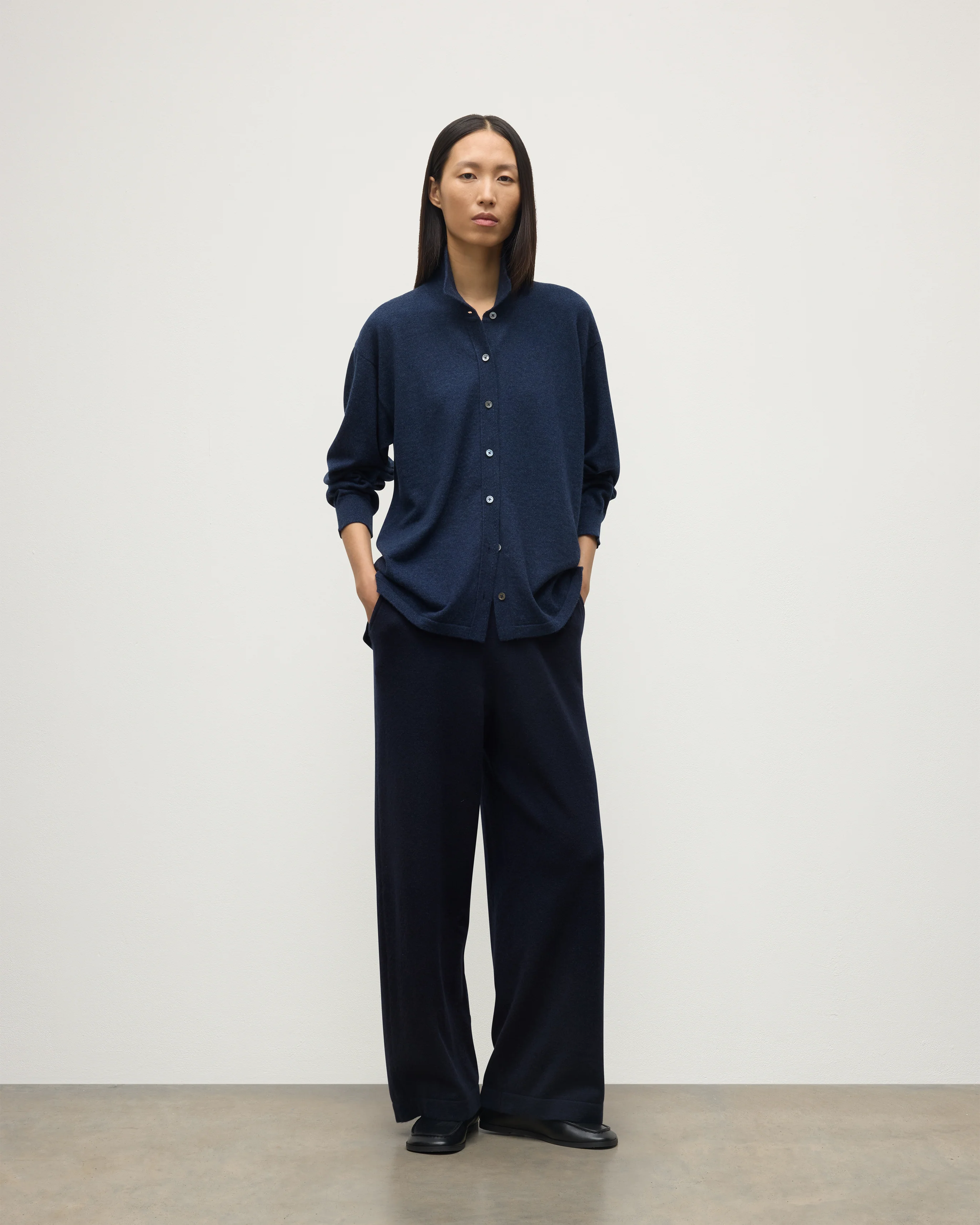 Munro Navy Cashmere Shirt