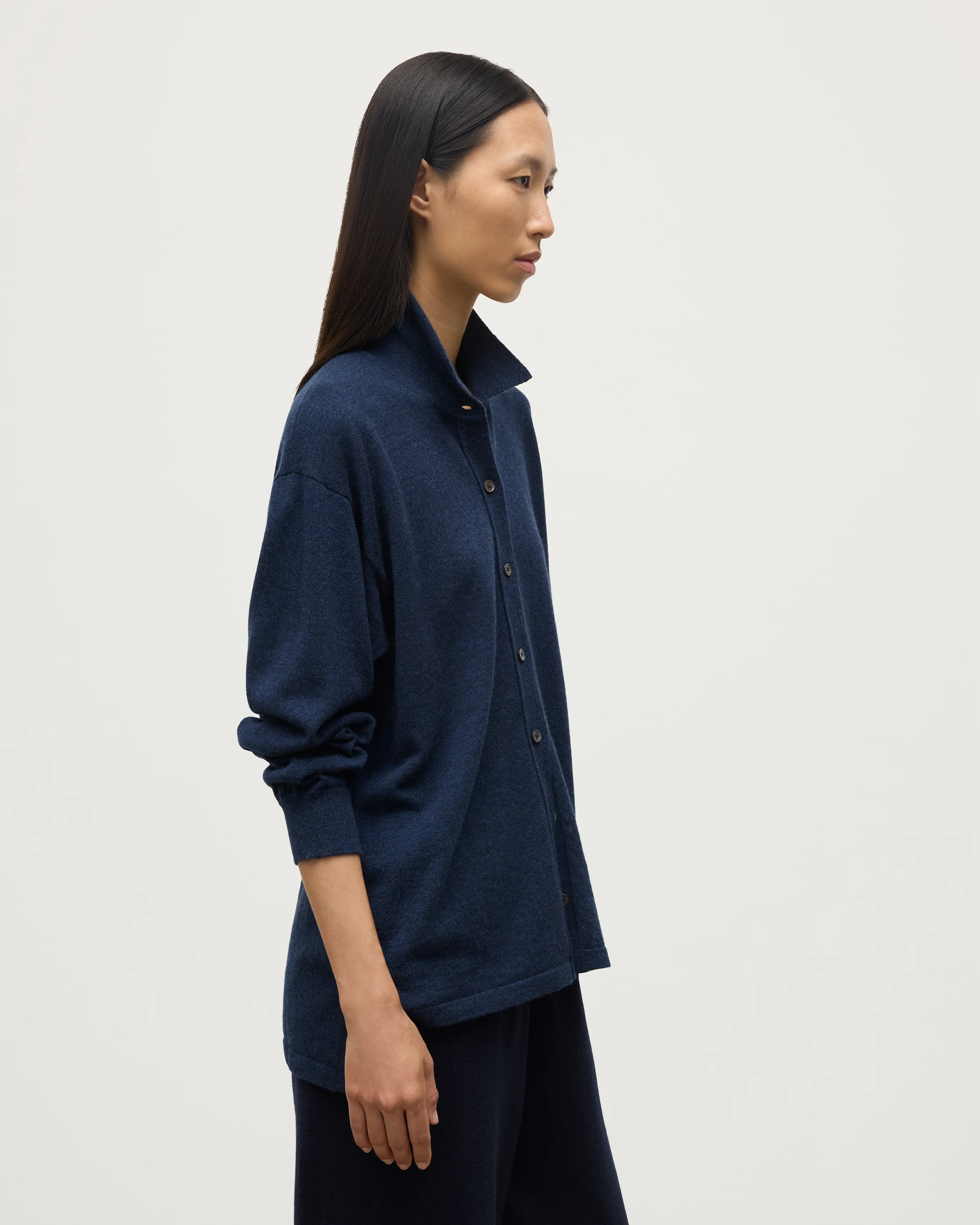 Munro Navy Cashmere Shirt - Image 5