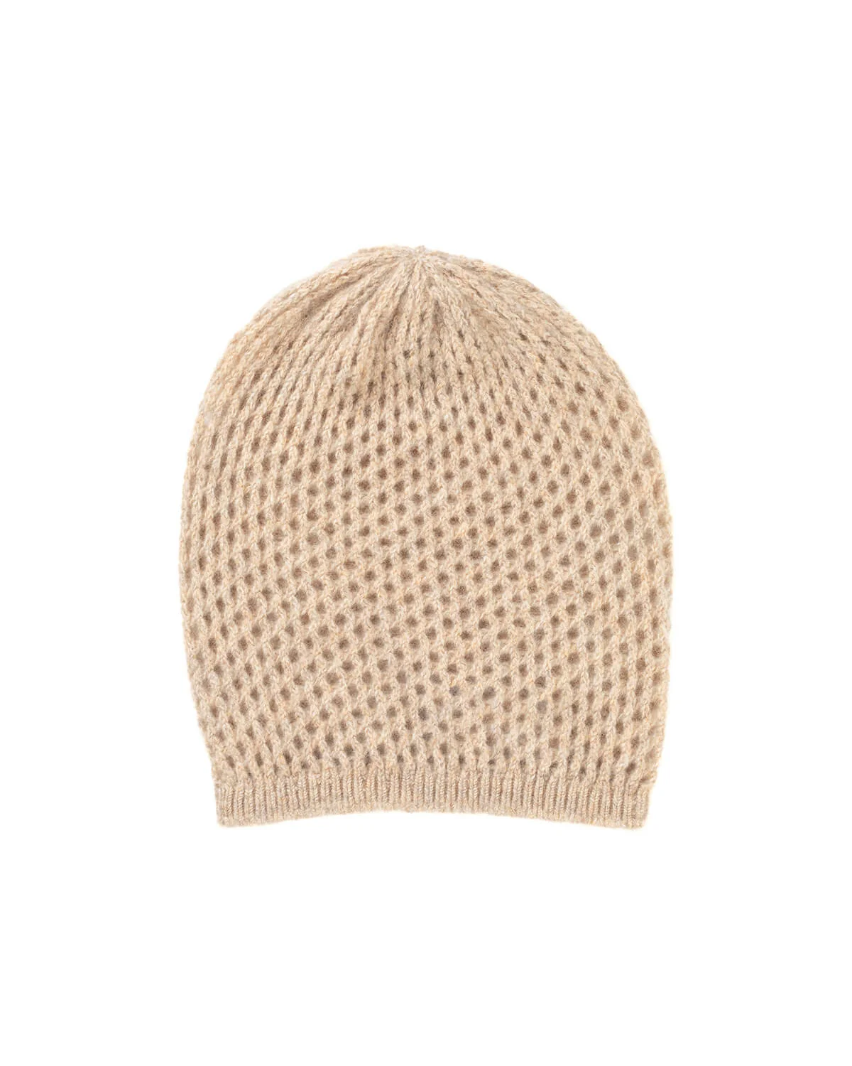 Natural Cashmere Crochet Beanie