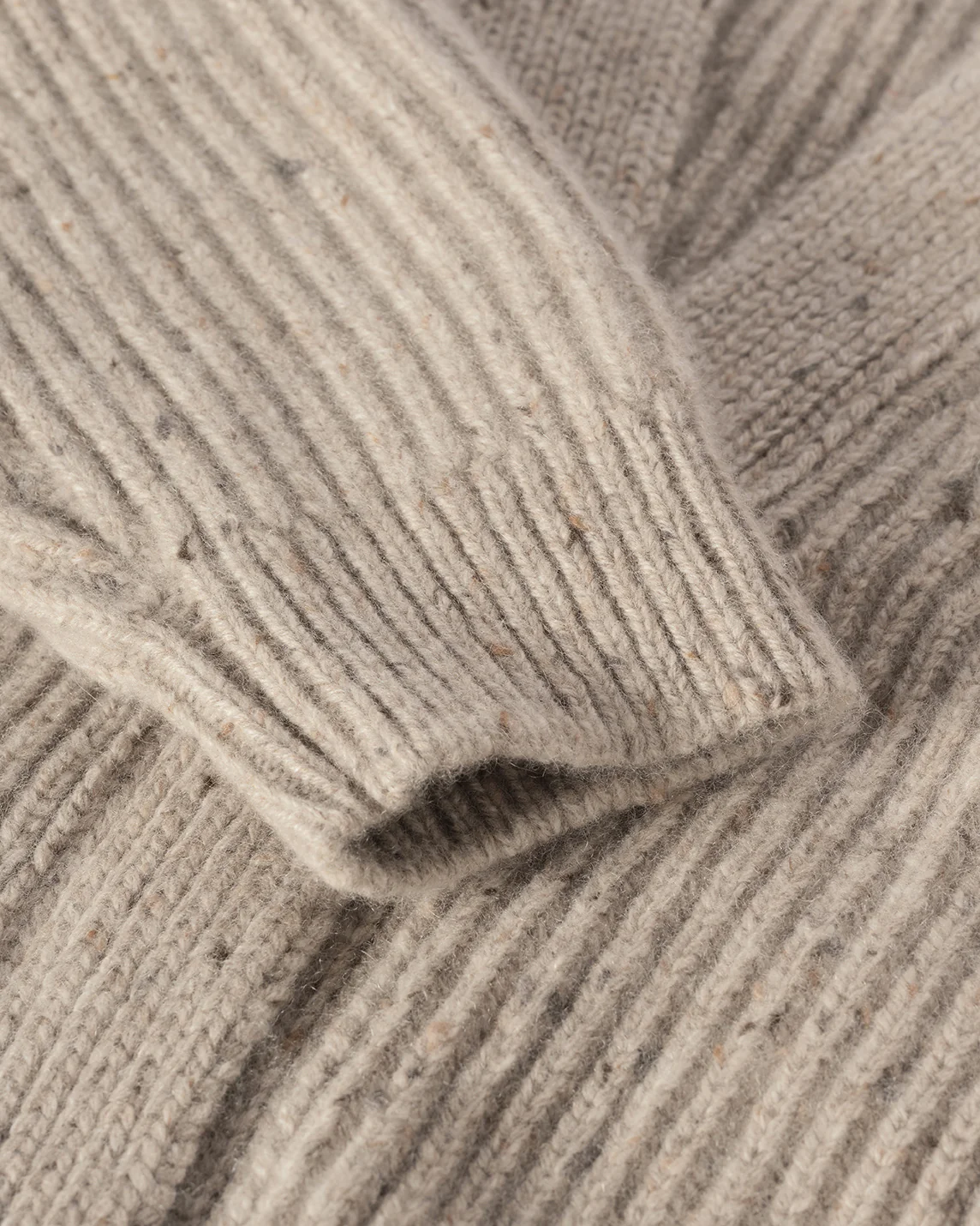 Norah Ribbed Natural Donegal Cashmere Cardigan - Image 7