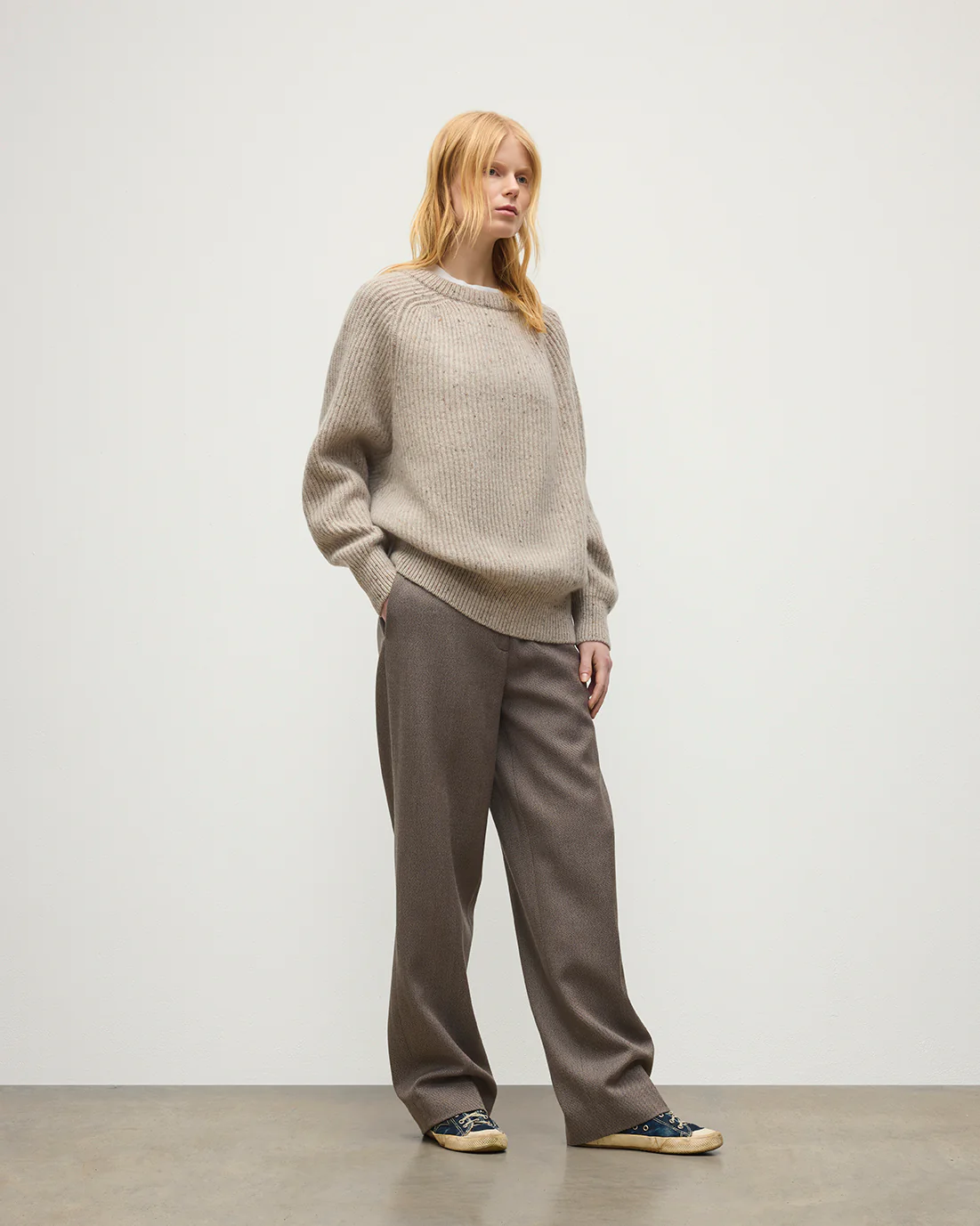Norah Ribbed Natural Donegal Cashmere Jumper - Image 4
