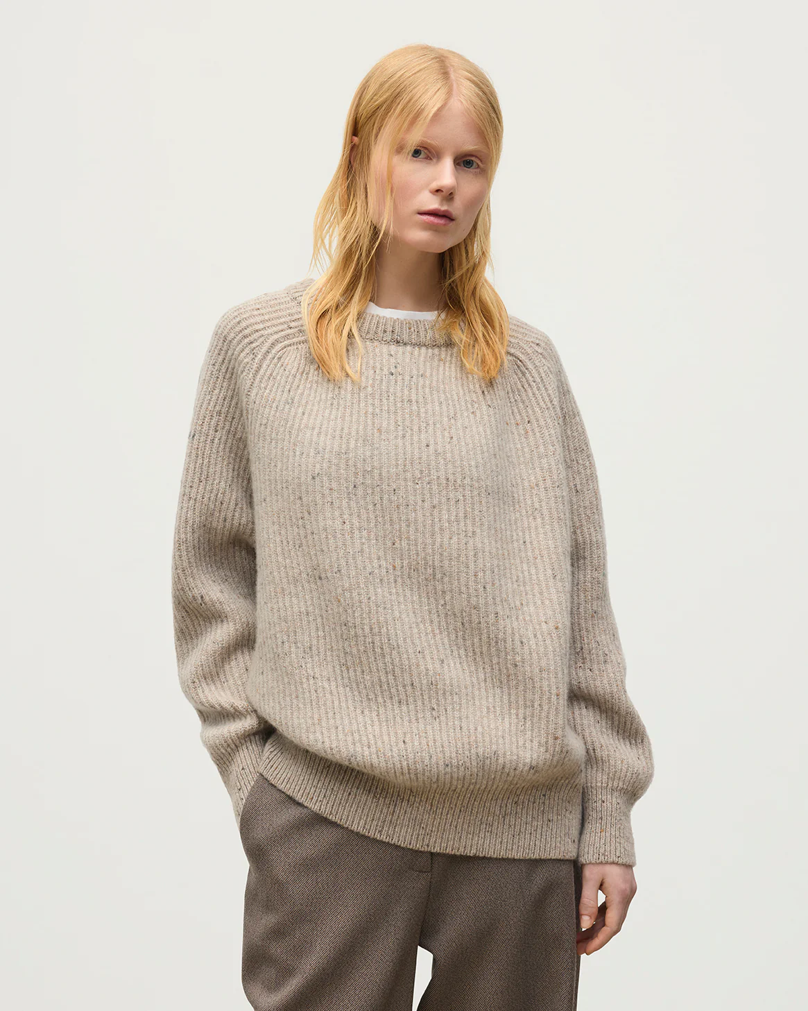 Norah Ribbed Natural Donegal Cashmere Jumper - Image 7