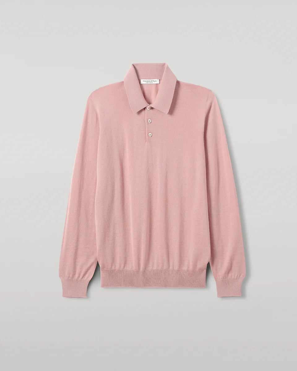 Pink Superfine Cashmere Polo Shirt - Image 2