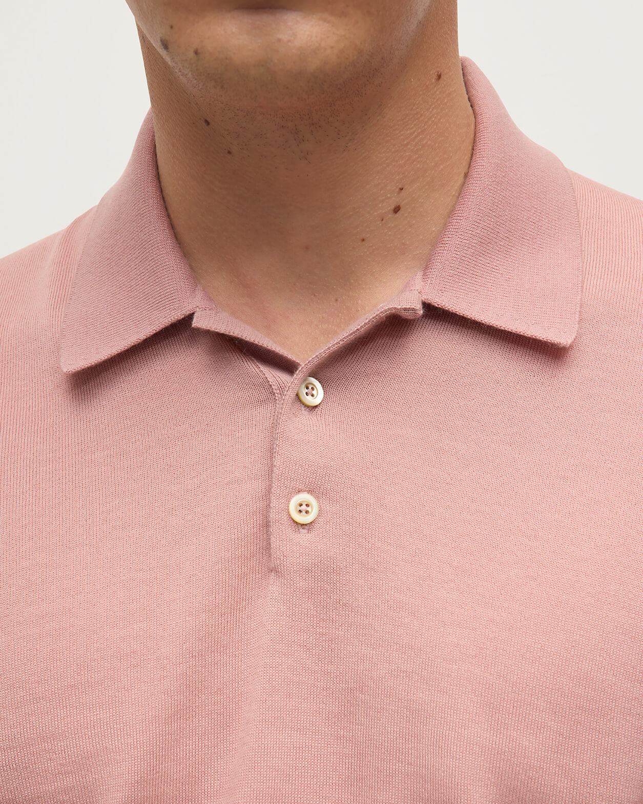 Pink Superfine Cashmere Polo Shirt - Image 5