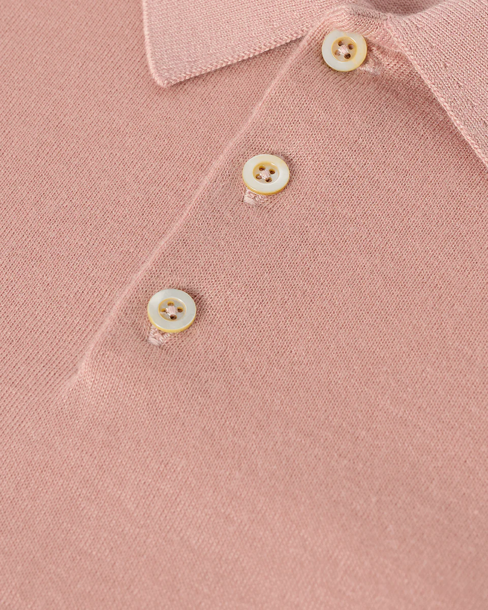 Pink Superfine Cashmere Polo Shirt - Image 6