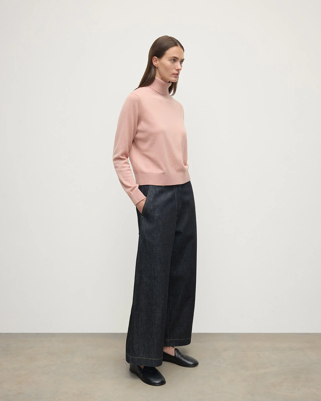 Classic Cashmere Pink Roll Neck Jumper - Image 3