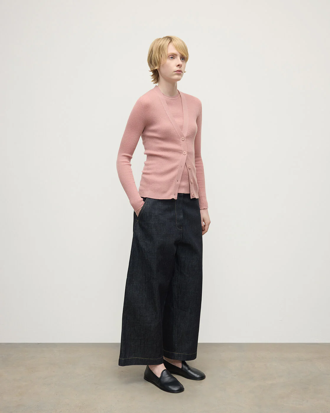 Superfine Cashmere Pink Cardigan - Image 3