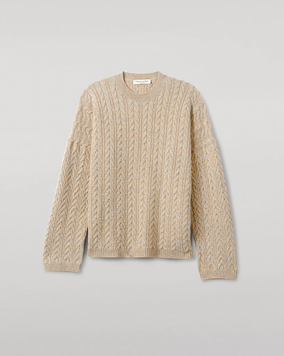 Cable Knit Natural Cashmere Jumper - Image 2