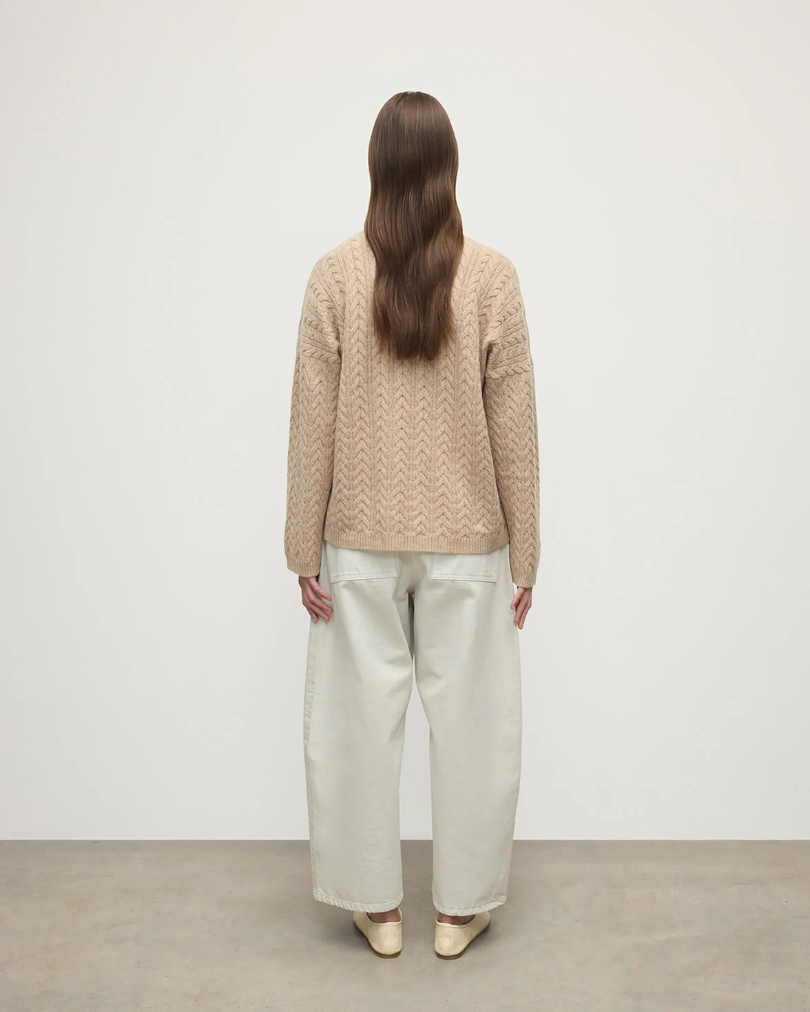 Cable Knit Natural Cashmere Jumper - Image 4