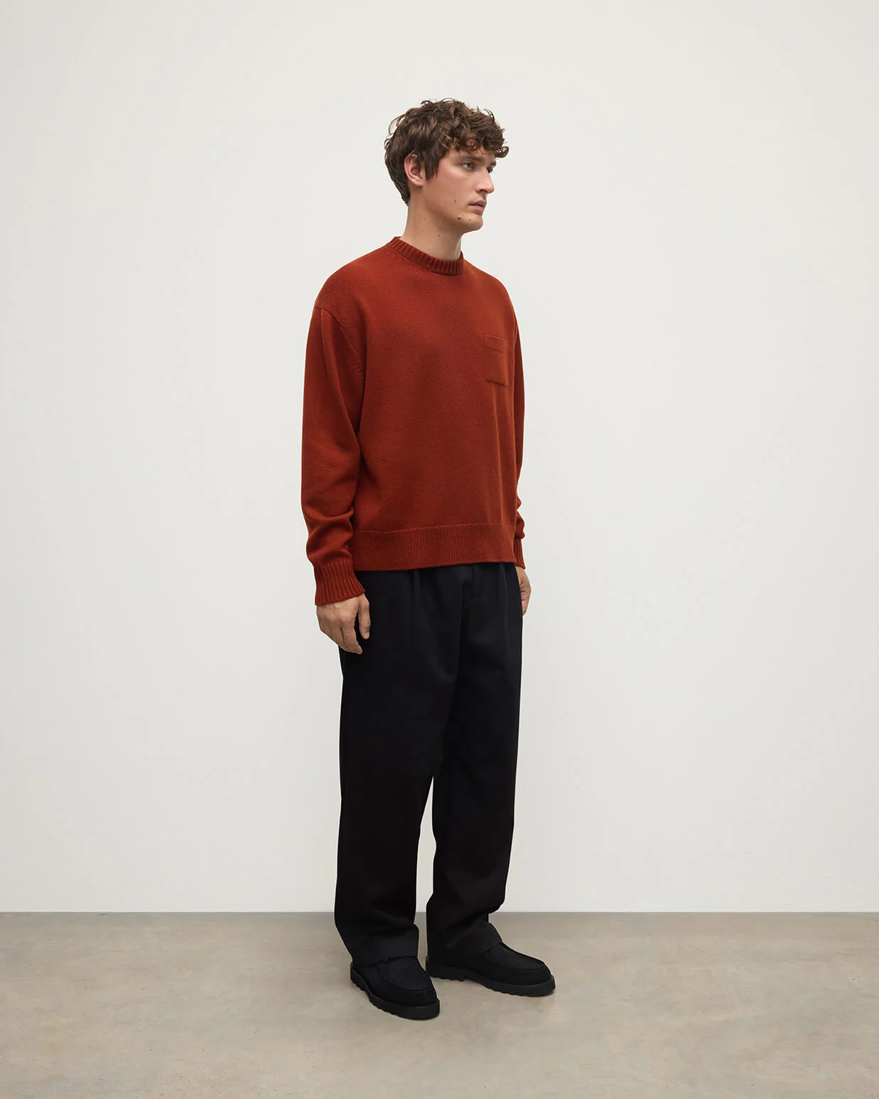Oversized Dark Red Cashmere Jumper - Image 3