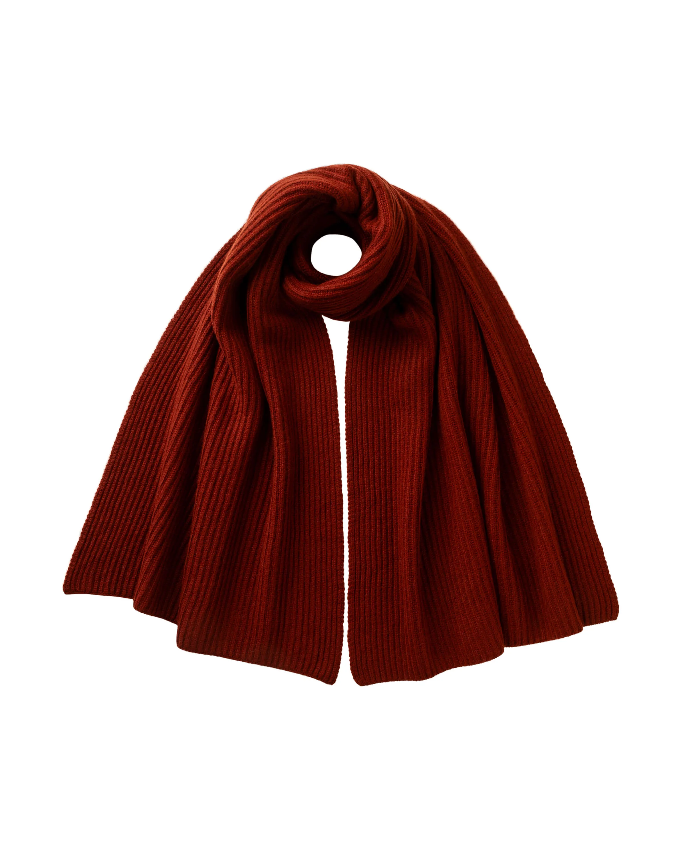 Cardigan Stitch Dark Red Cashmere Scarf