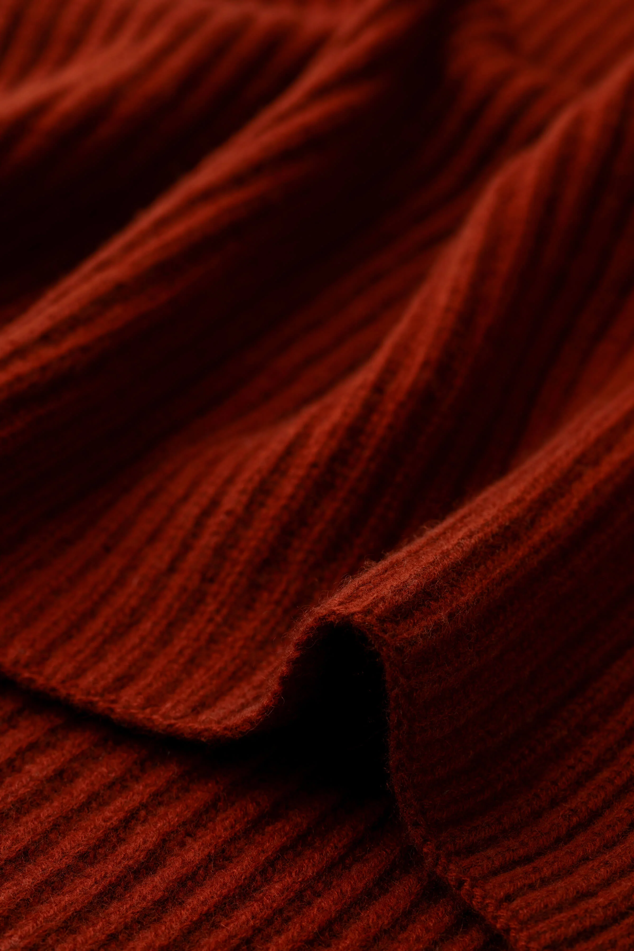 Cardigan Stitch Dark Red Cashmere Scarf - Image 2