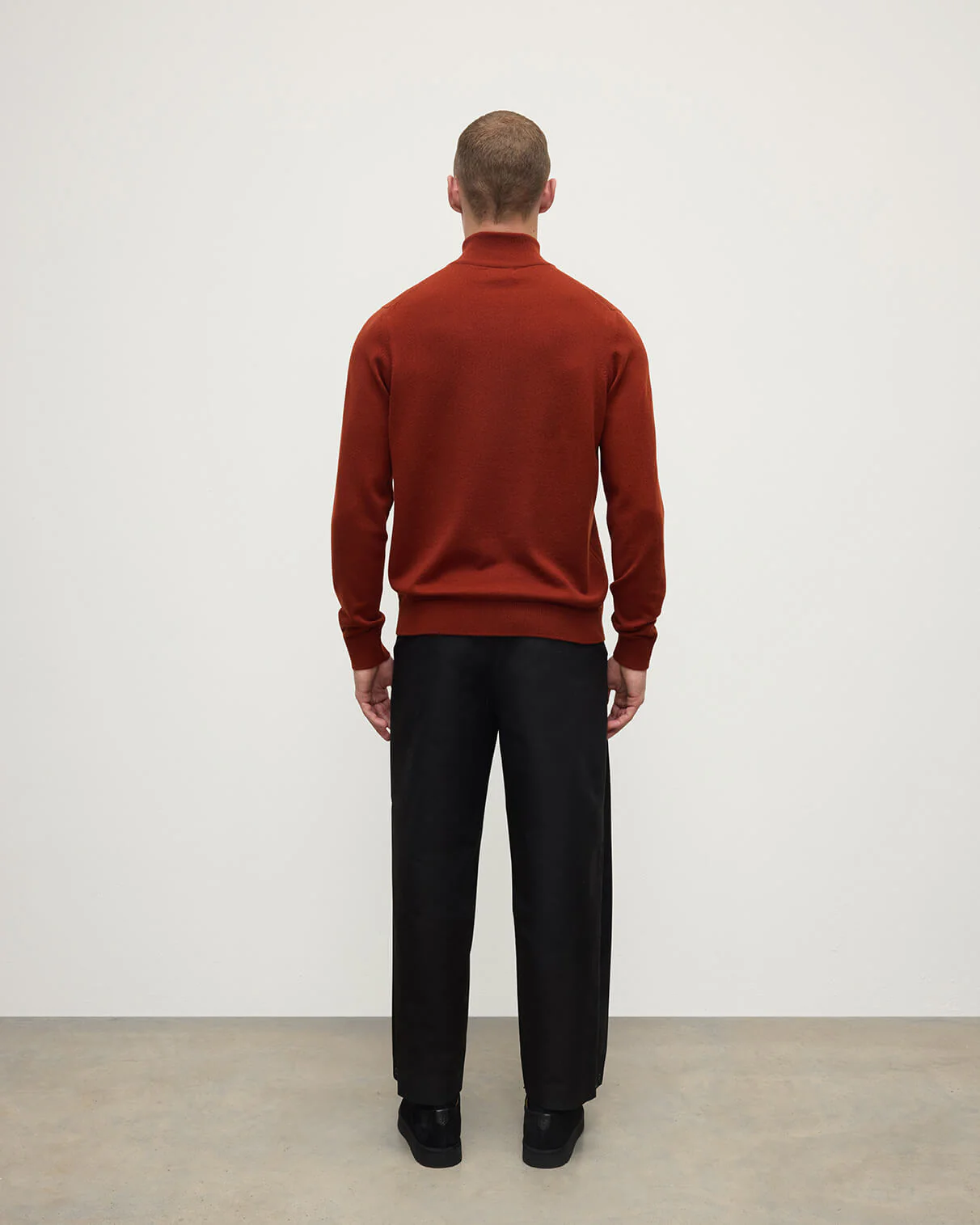 Cashmere Dark Red Zip Neck Jumper - Image 4
