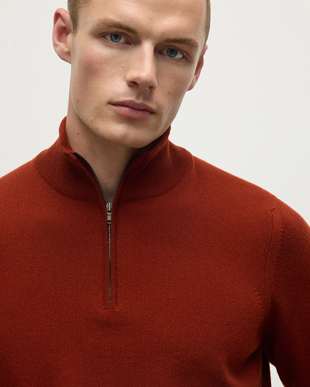 Cashmere Dark Red Zip Neck Jumper - Image 5