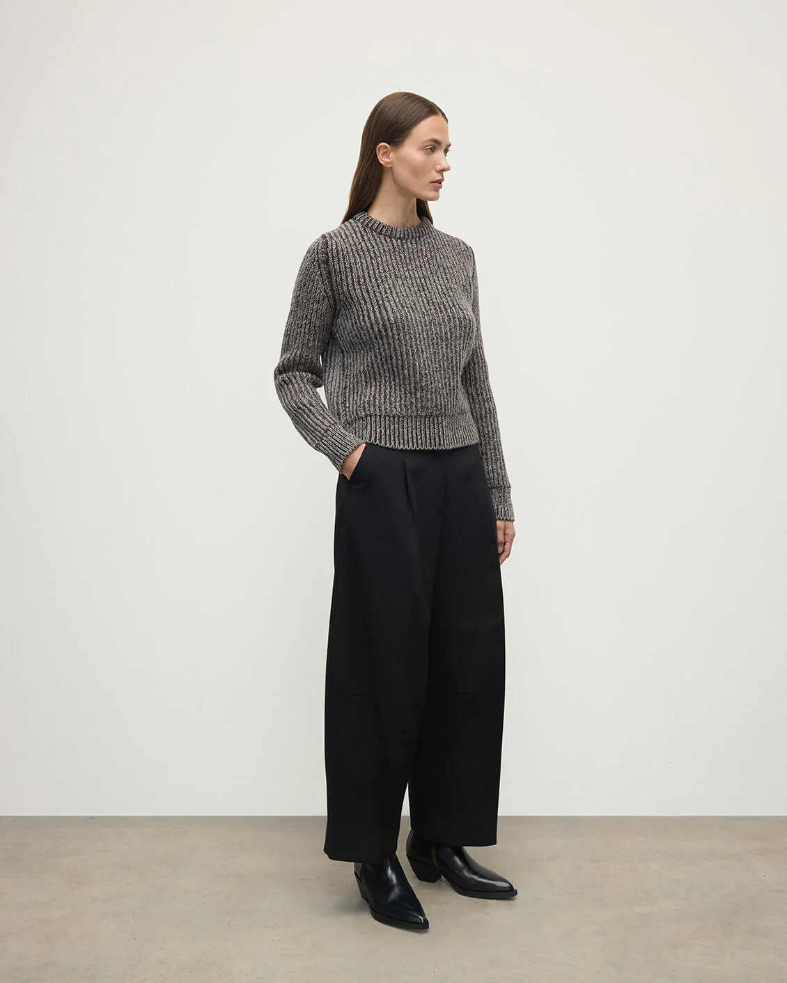 High Neck Donegal Cashmere Brown Jumper - Image 3