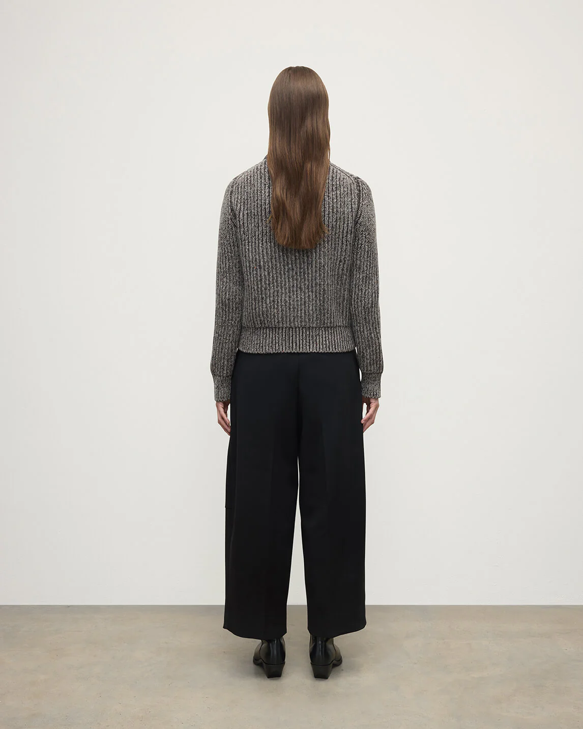 High Neck Donegal Cashmere Brown Jumper - Image 4