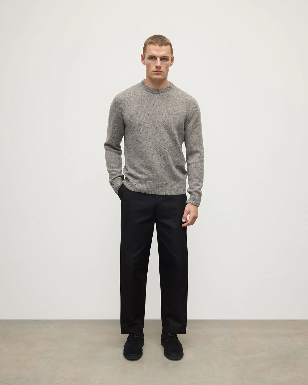 Grey Donegal Cashmere Marl Jumper