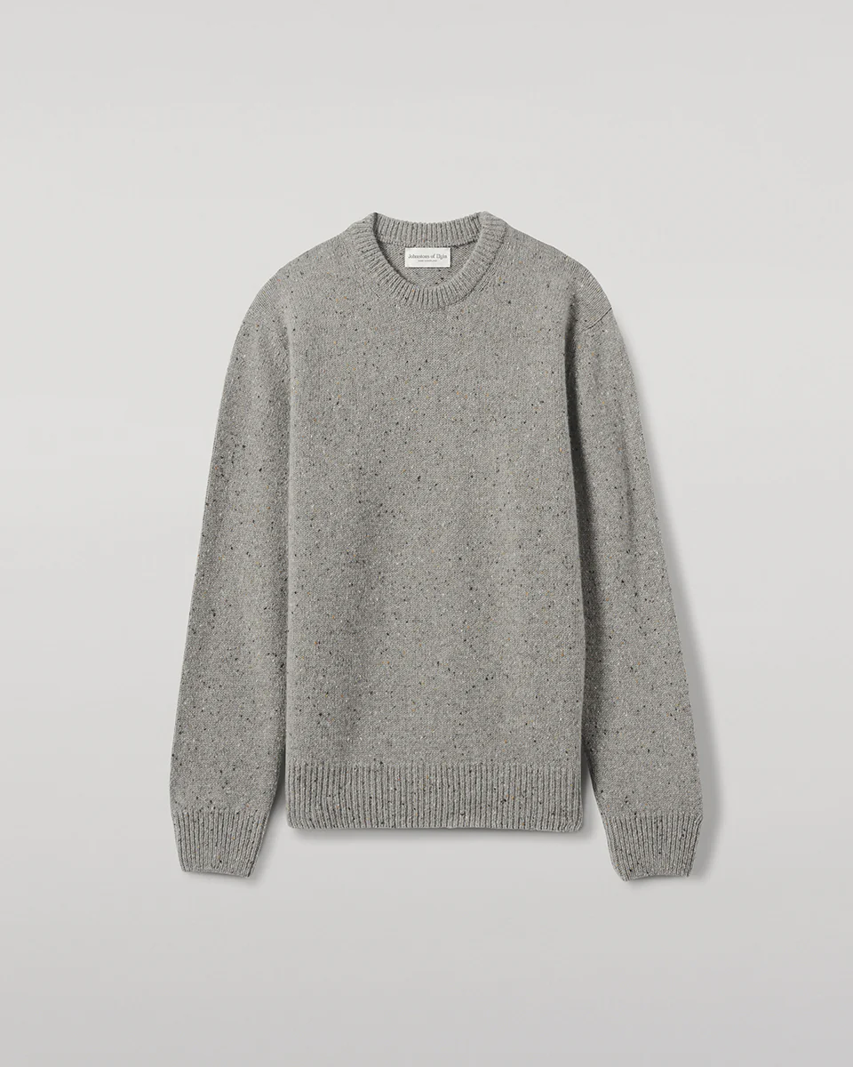 Grey Donegal Cashmere Marl Jumper - Image 2