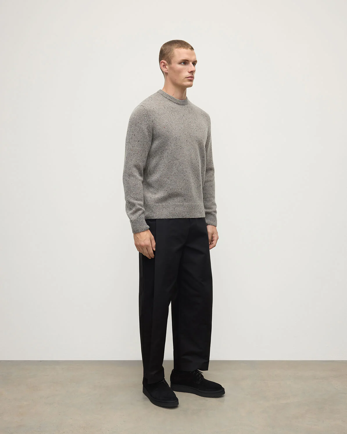 Grey Donegal Cashmere Marl Jumper - Image 3