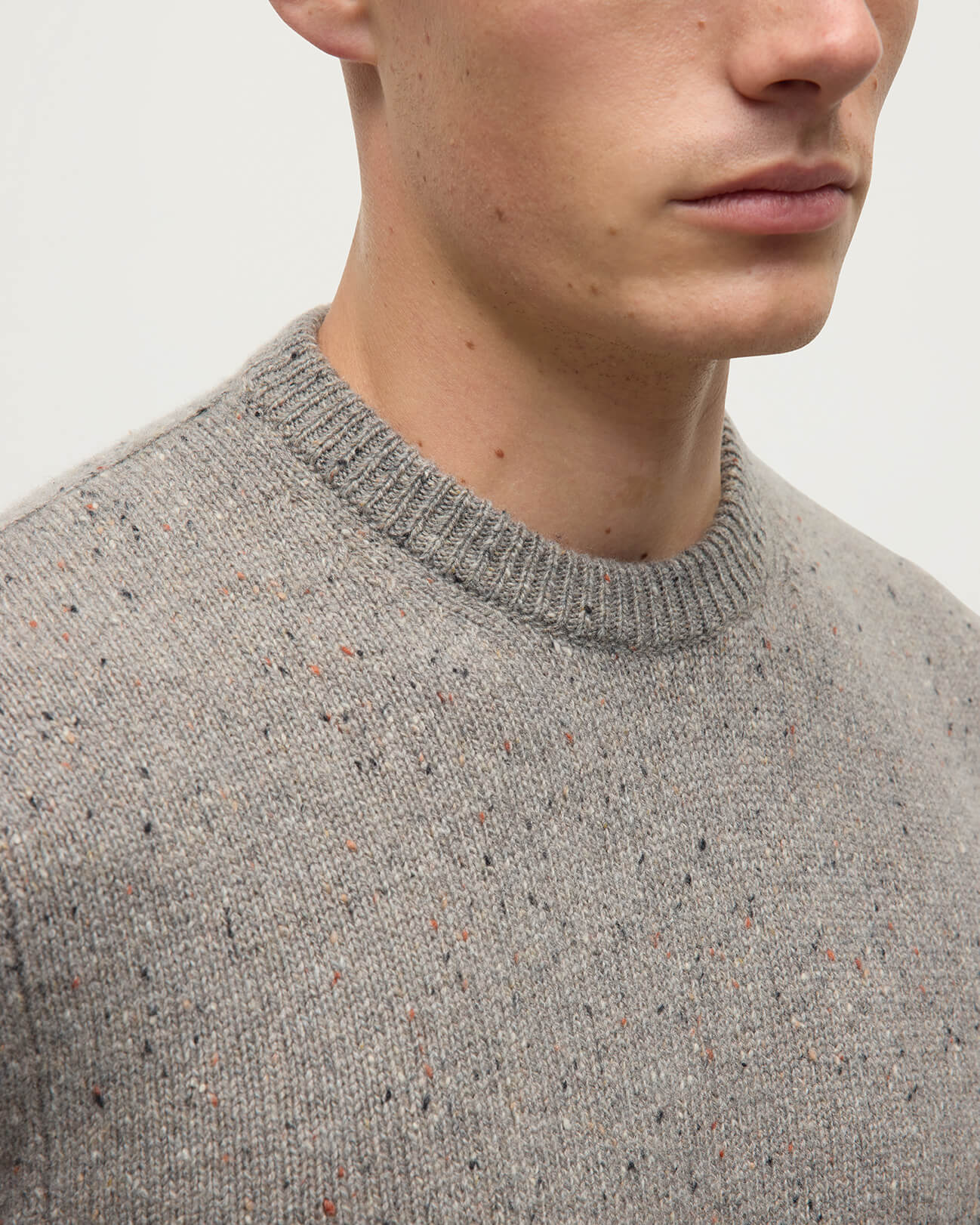 Grey Donegal Cashmere Marl Jumper - Image 5
