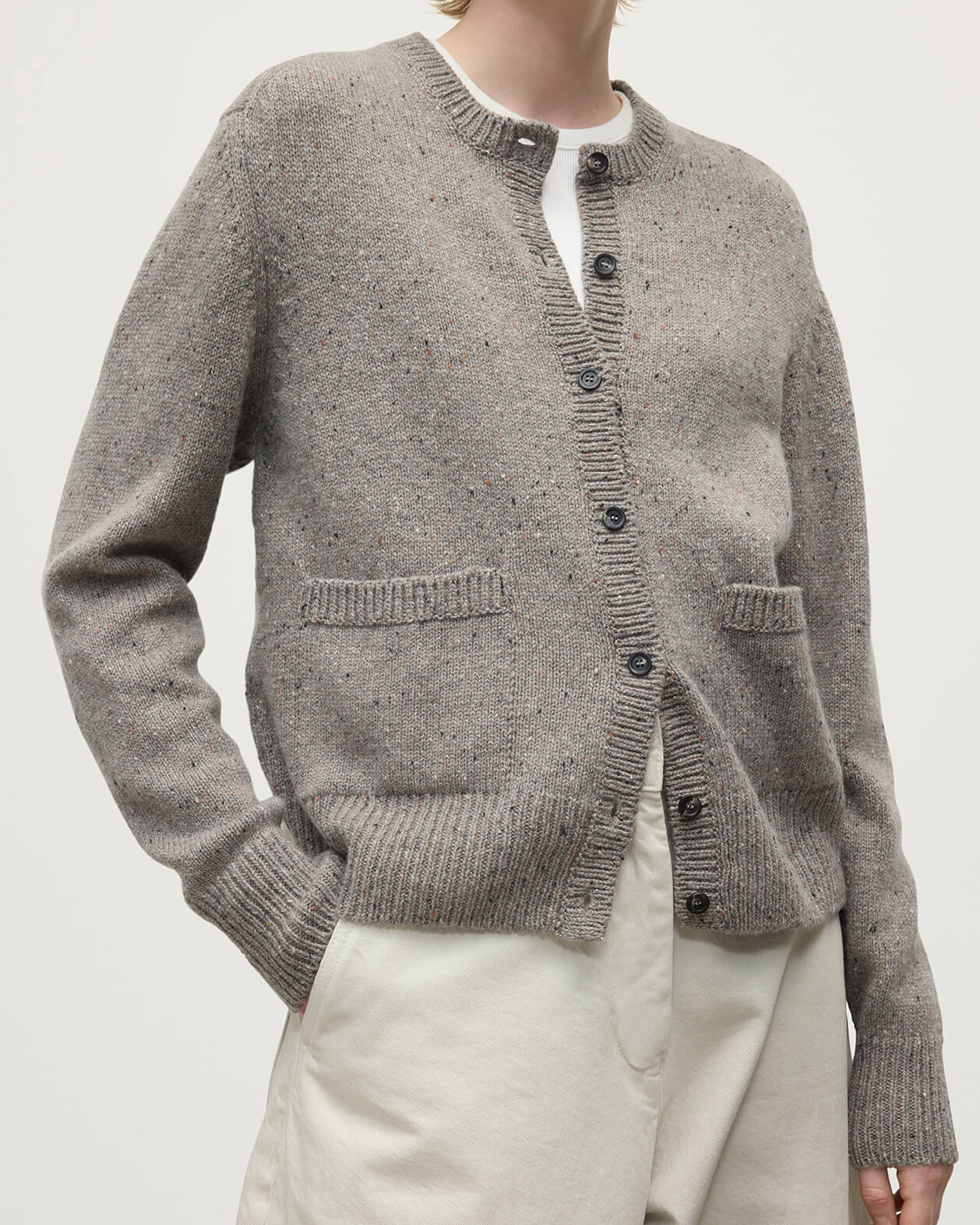 Donegal Cashmere Grey Cardigan - Image 5
