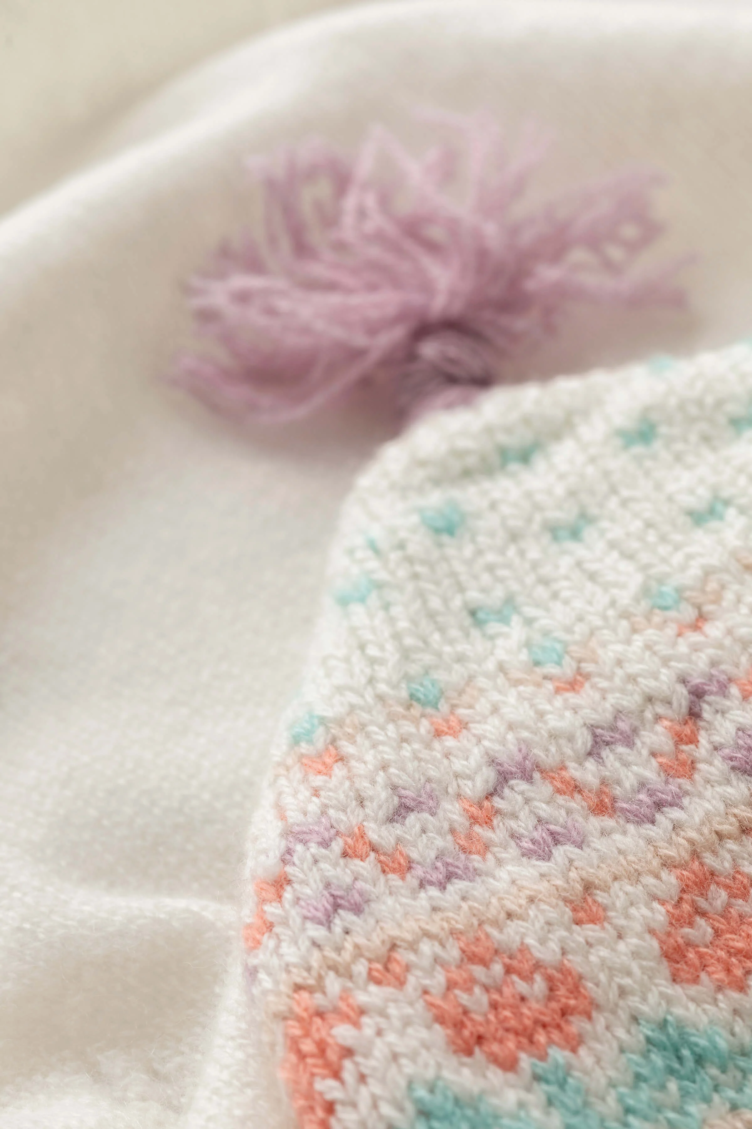 Pink Cashmere Fairisle Baby Hat - Image 5