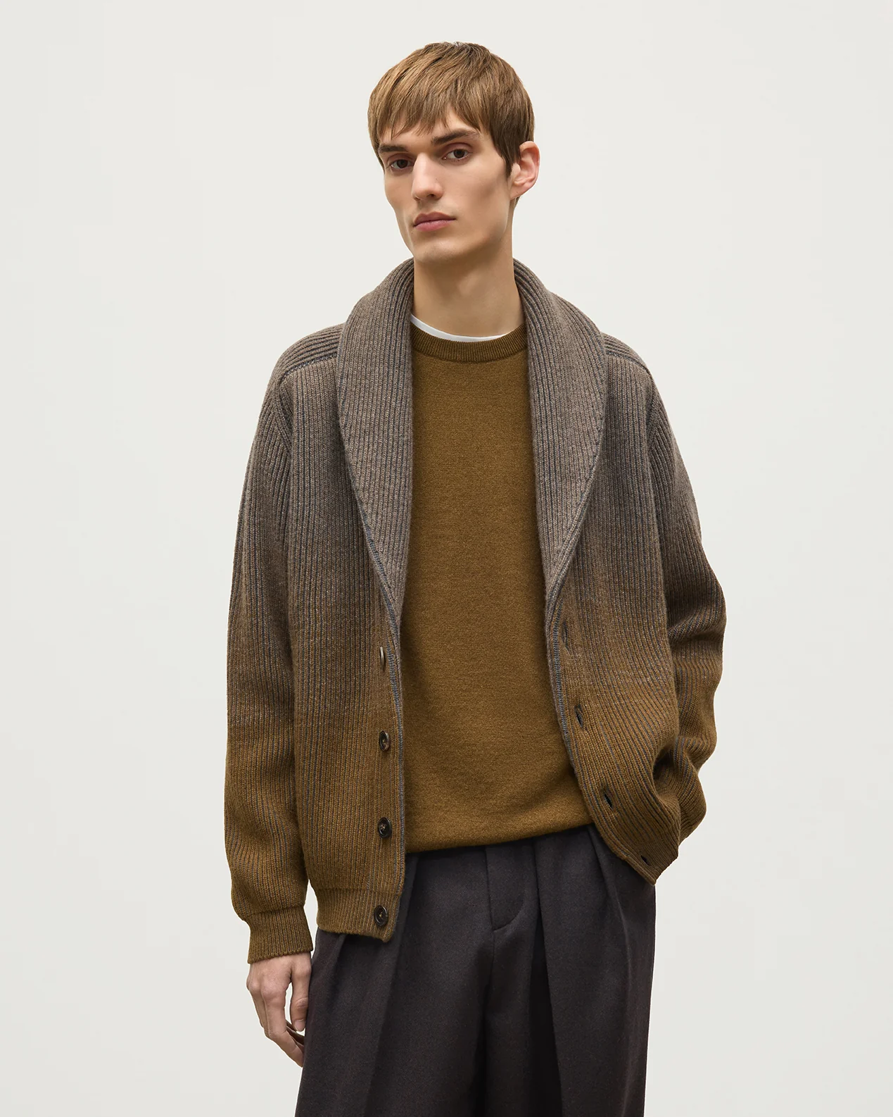 Pioneer Green Shawl Collar Cashmere Cardigan - Image 5