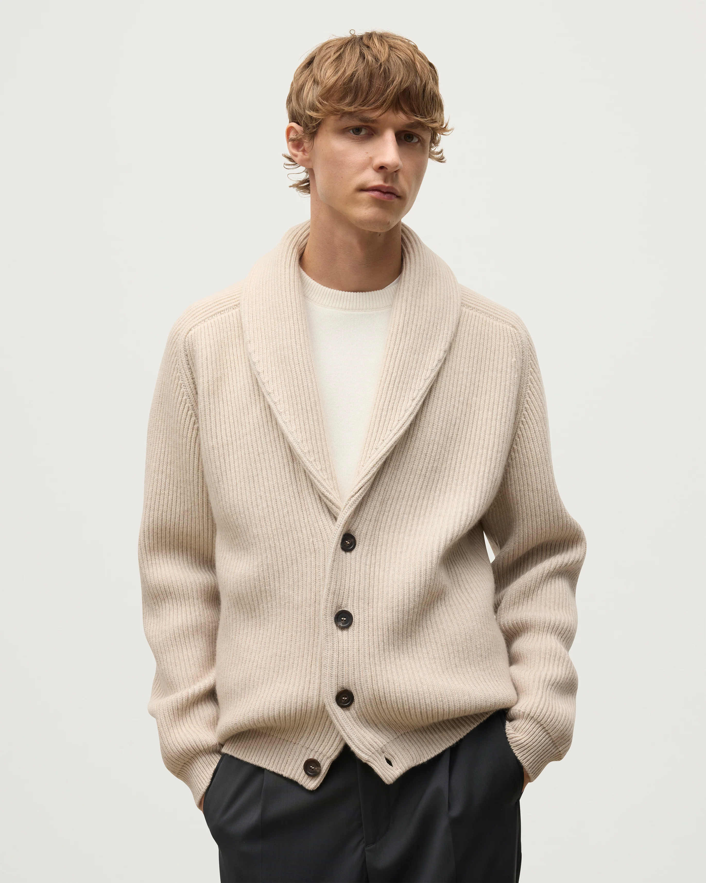 Pioneer Natural Shawl Collar Cashmere Cardigan - Image 5