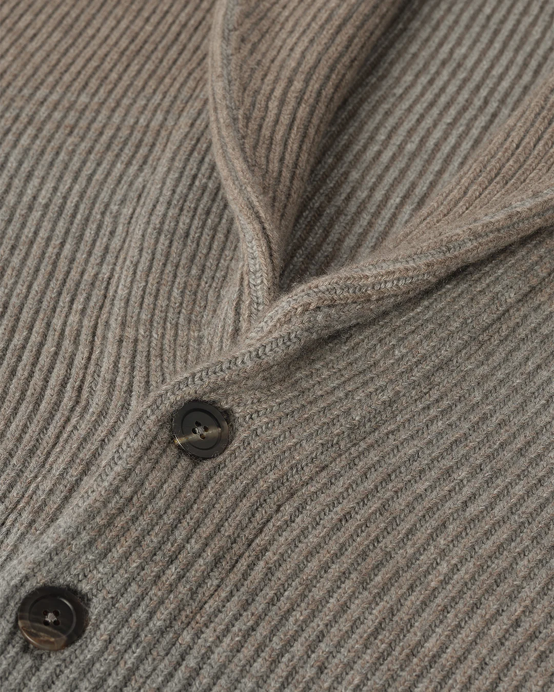 Pioneer Light Brown to Grey Shawl Collar Cashmere Cardigan - Image 7