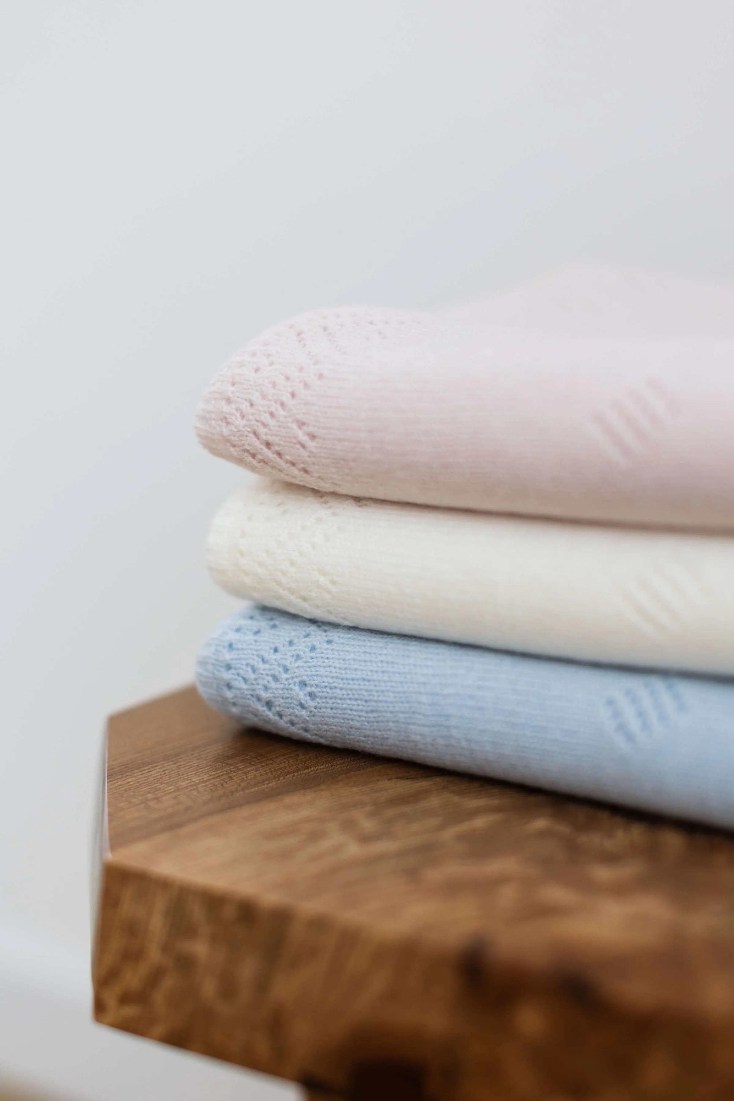 Pointelle White Cashmere Baby Blanket - Image 5
