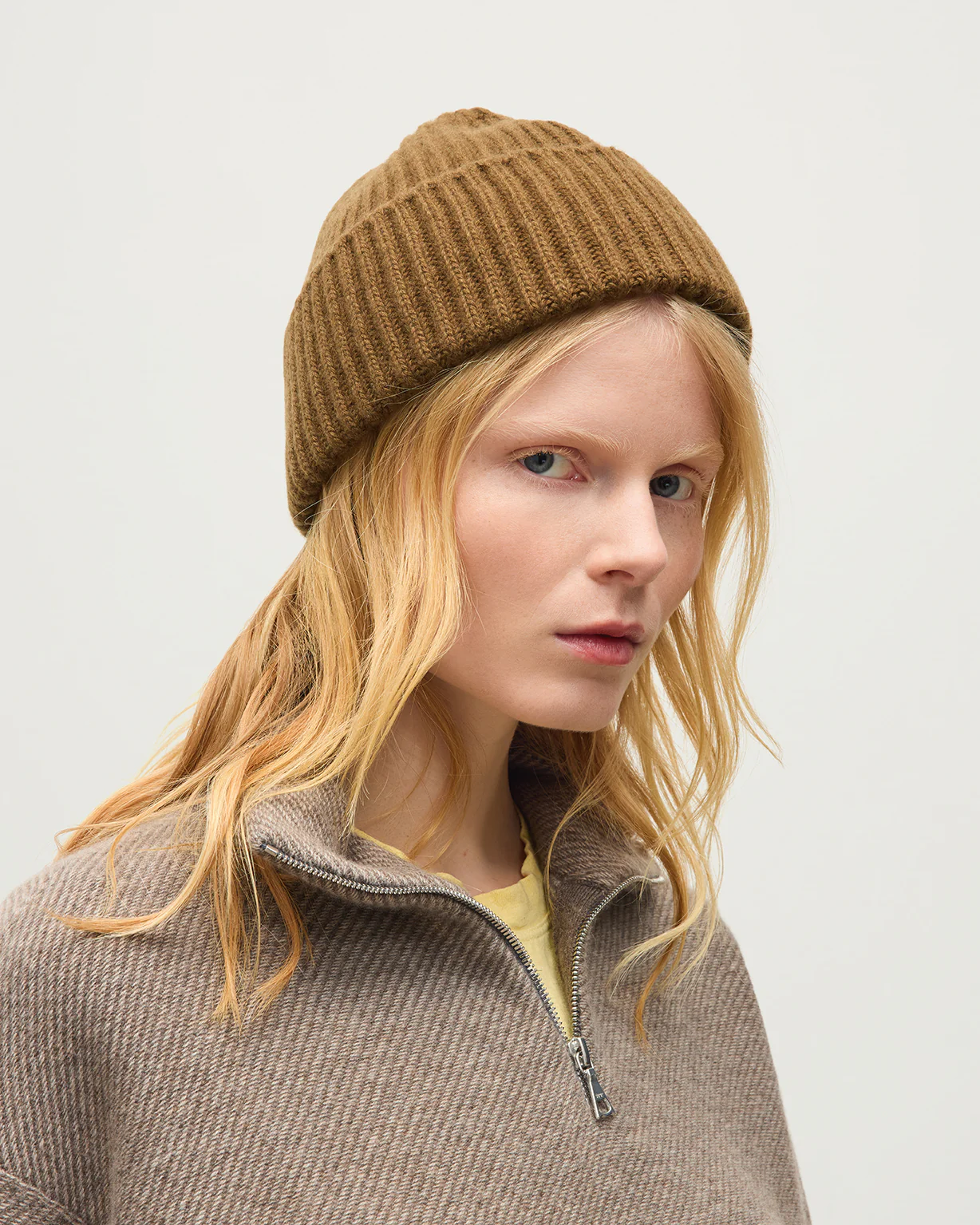 Reel Brown Cashmere Half Zip Jumper - Image 6